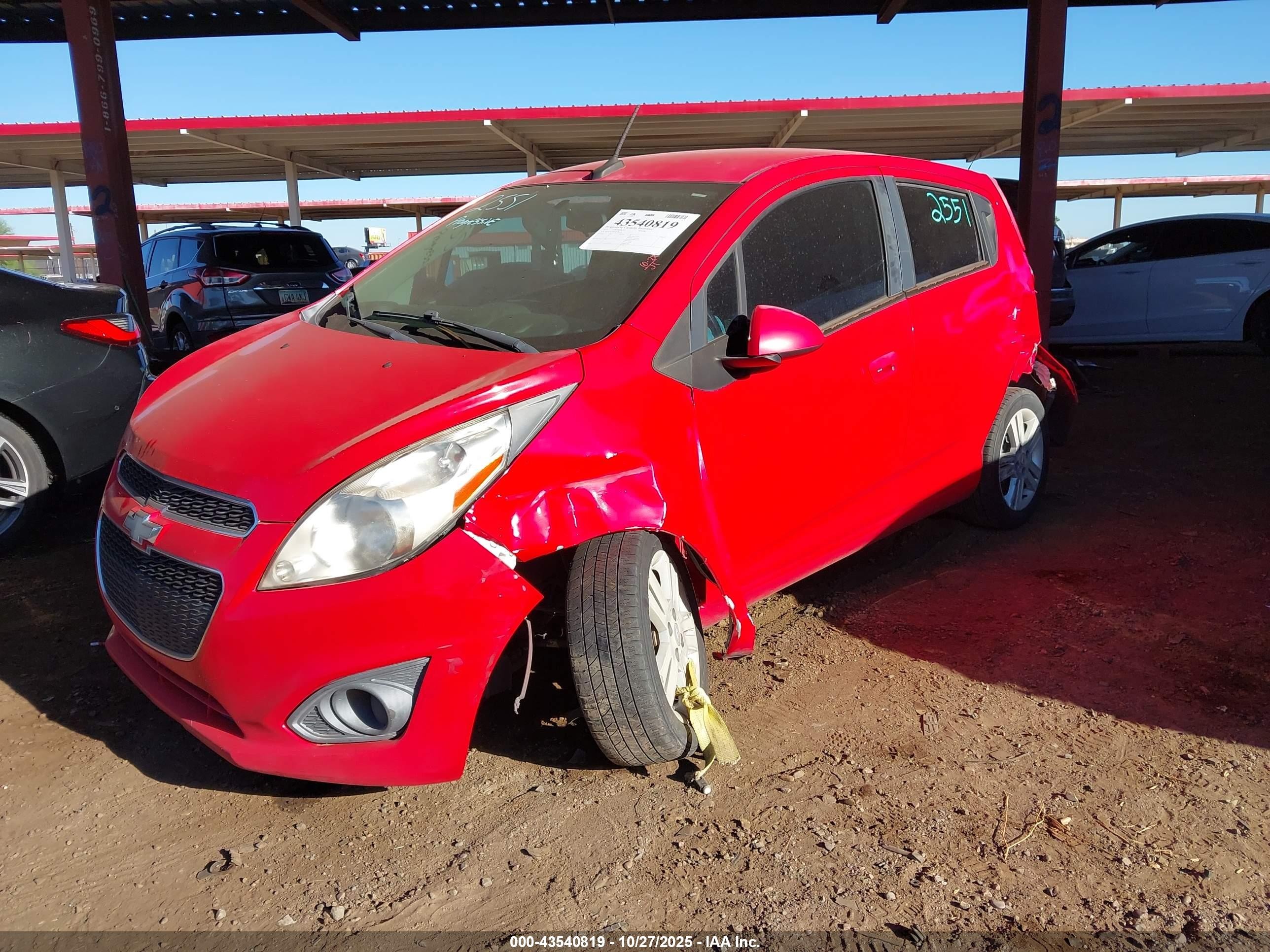 2013 Chevrolet Spark Ls Manual Red vin: KL8CA6S99DC508456