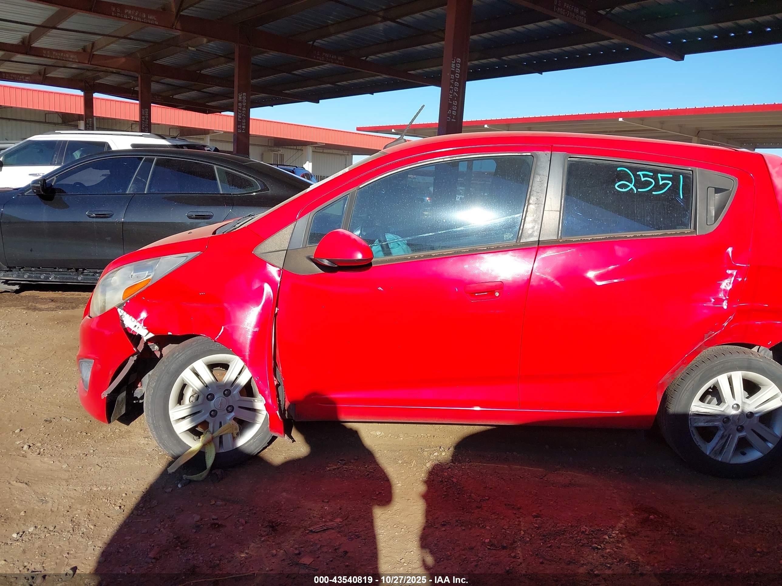 2013 Chevrolet Spark Ls Manual Red vin: KL8CA6S99DC508456