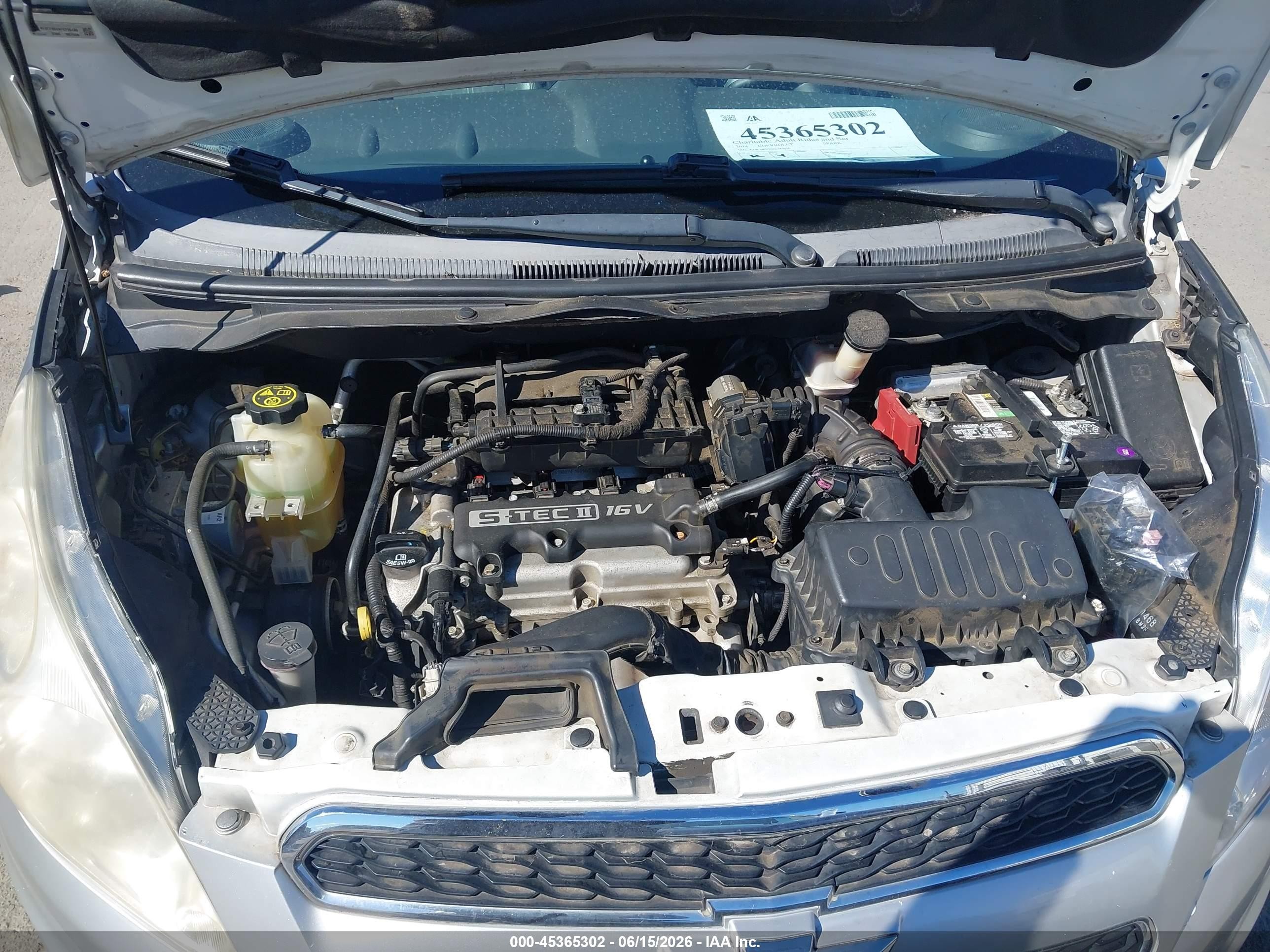 2014 Chevrolet Spark Ls Auto Silver vin: KL8CB6S90EC586056