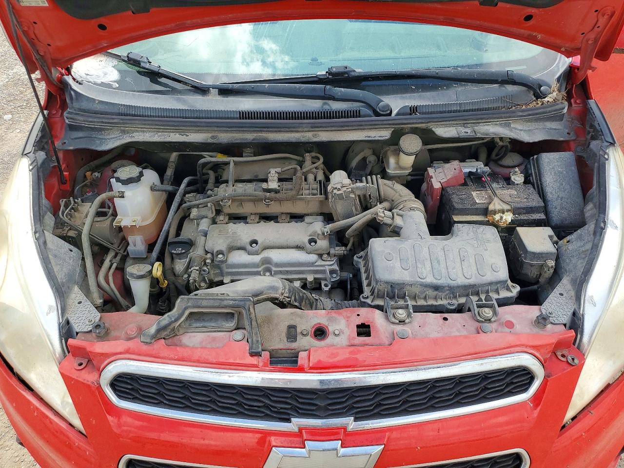 2015 Chevrolet Spark Ls Red vin: KL8CB6S90FC750407
