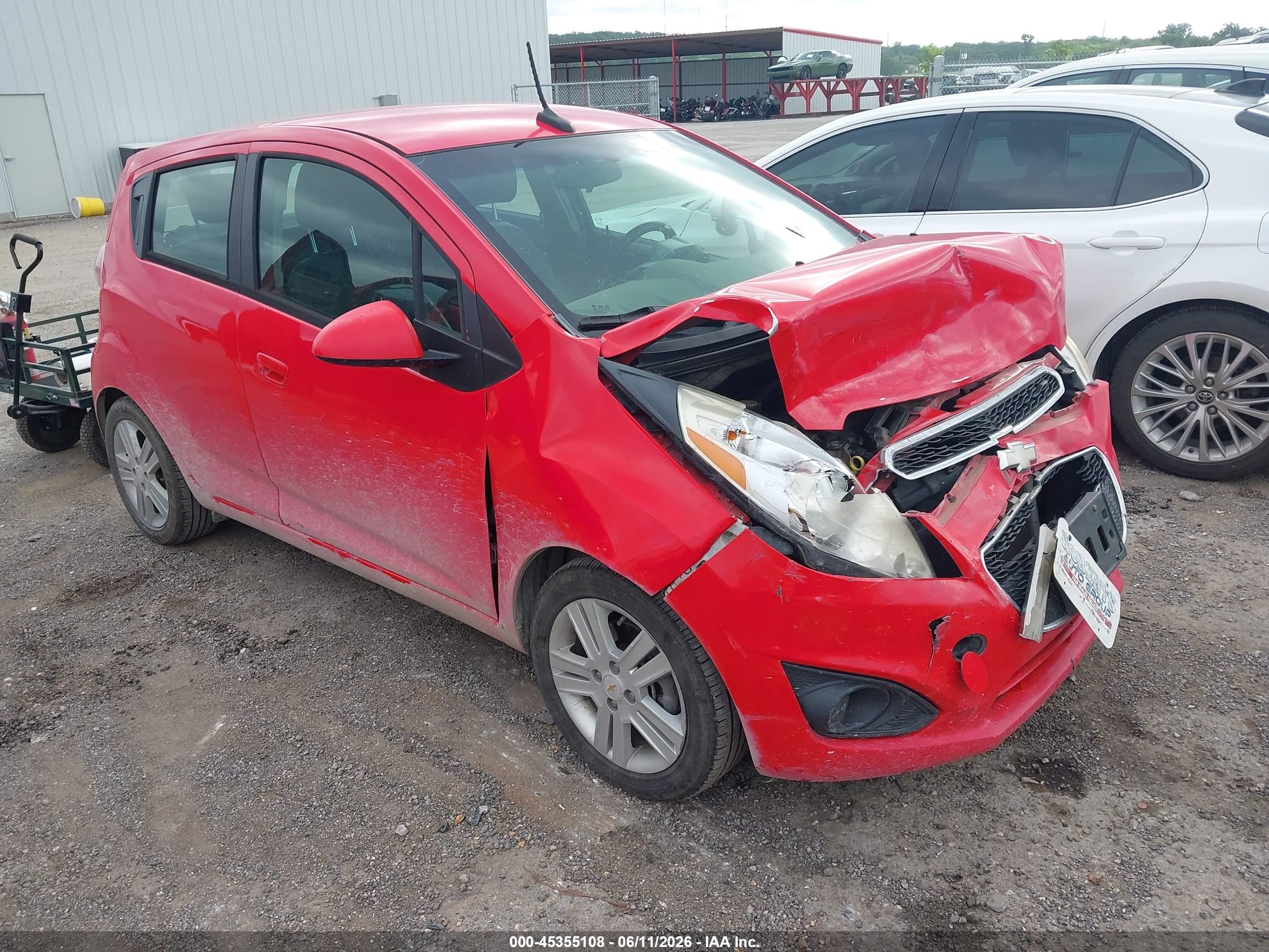 2013 Chevrolet Spark Ls Auto Red vin: KL8CB6S91DC597145