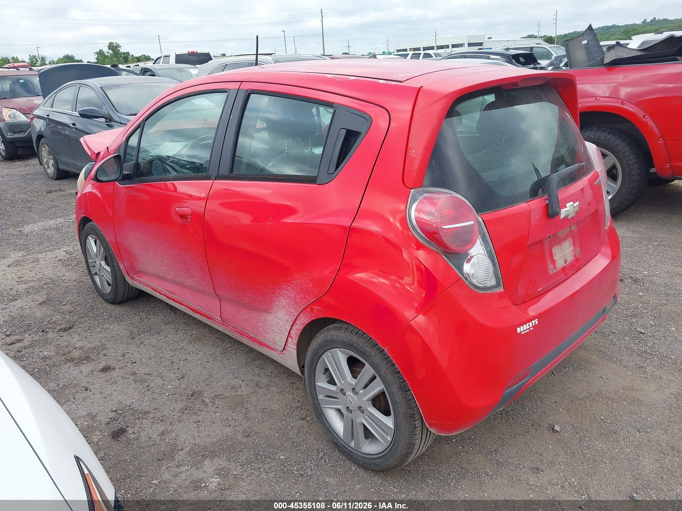 2013 Chevrolet Spark Ls Auto Red vin: KL8CB6S91DC597145