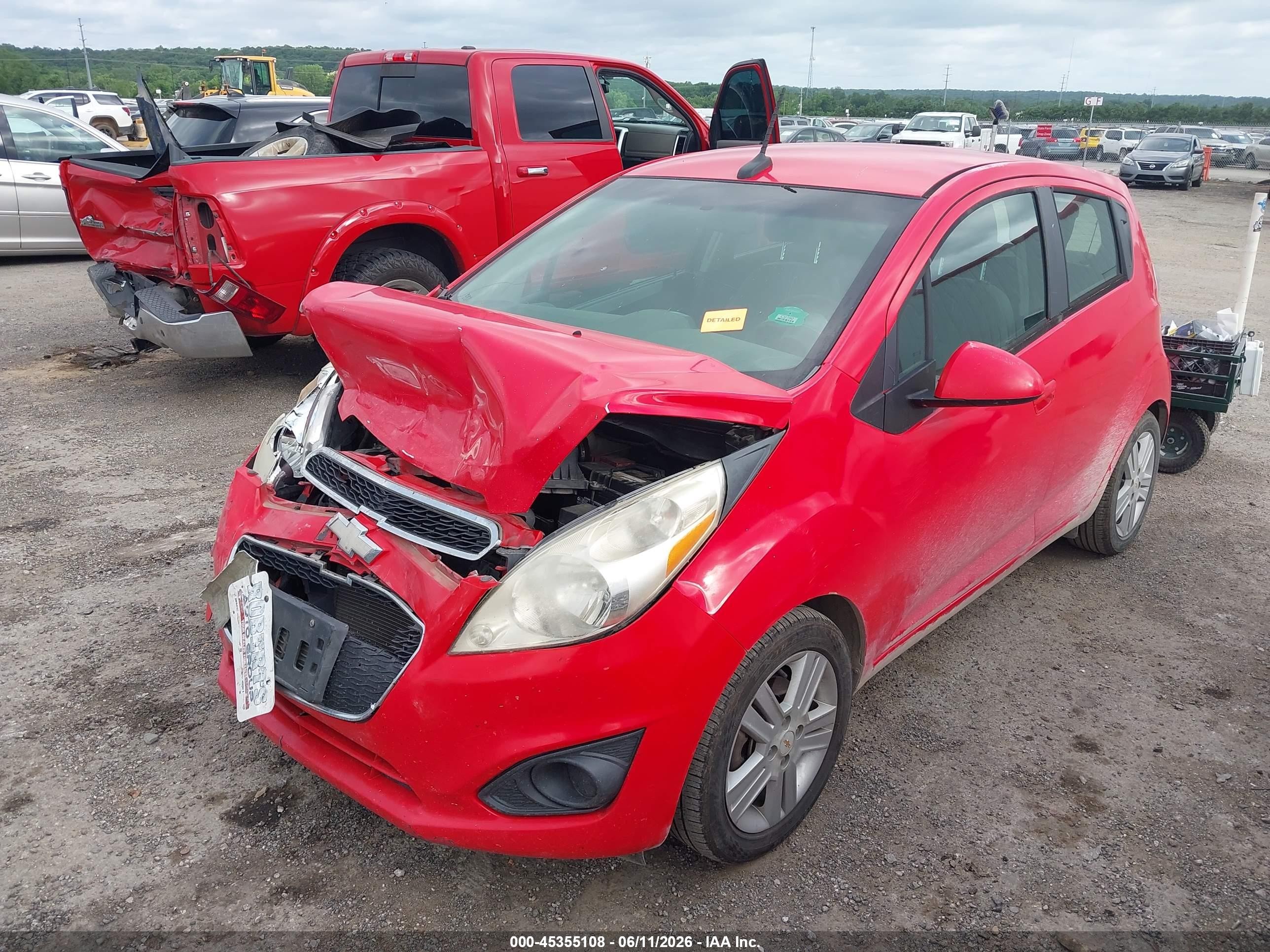 2013 Chevrolet Spark Ls Auto Red vin: KL8CB6S91DC597145