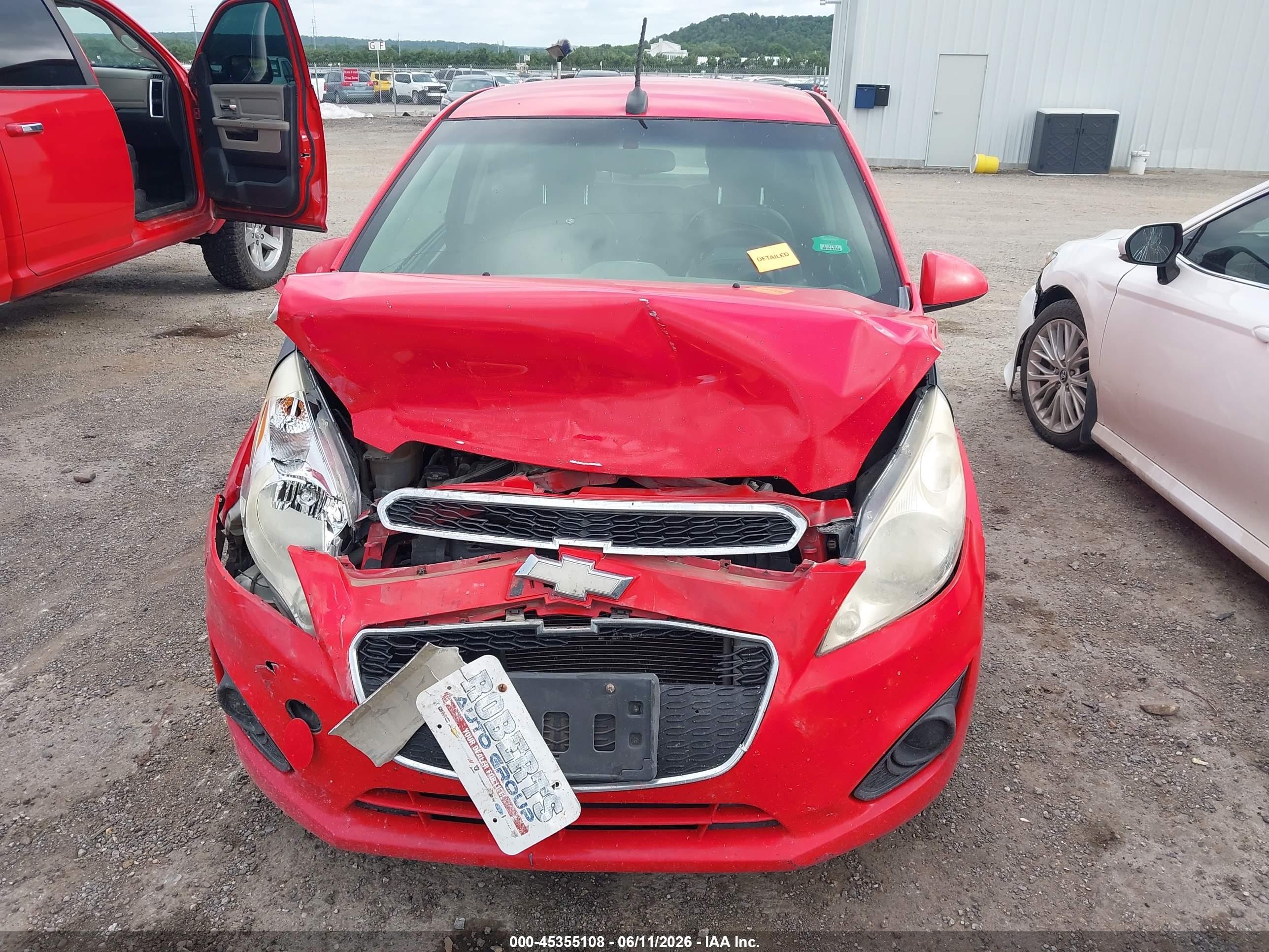 2013 Chevrolet Spark Ls Auto Red vin: KL8CB6S91DC597145