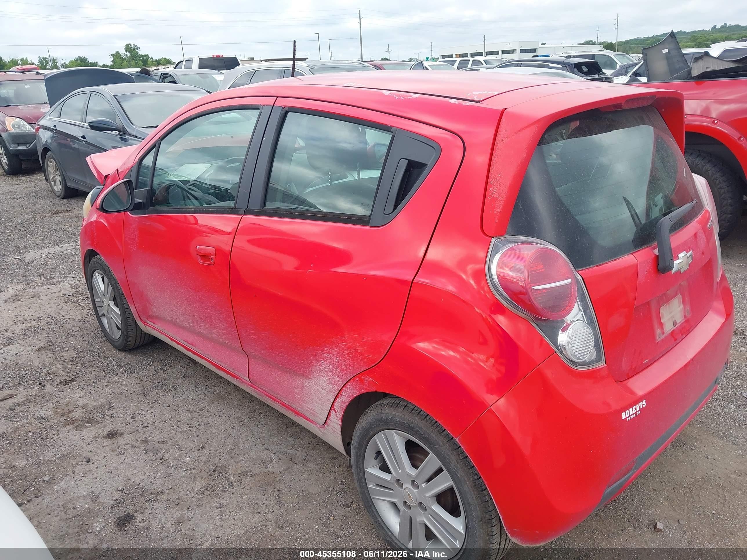 2013 Chevrolet Spark Ls Auto Red vin: KL8CB6S91DC597145