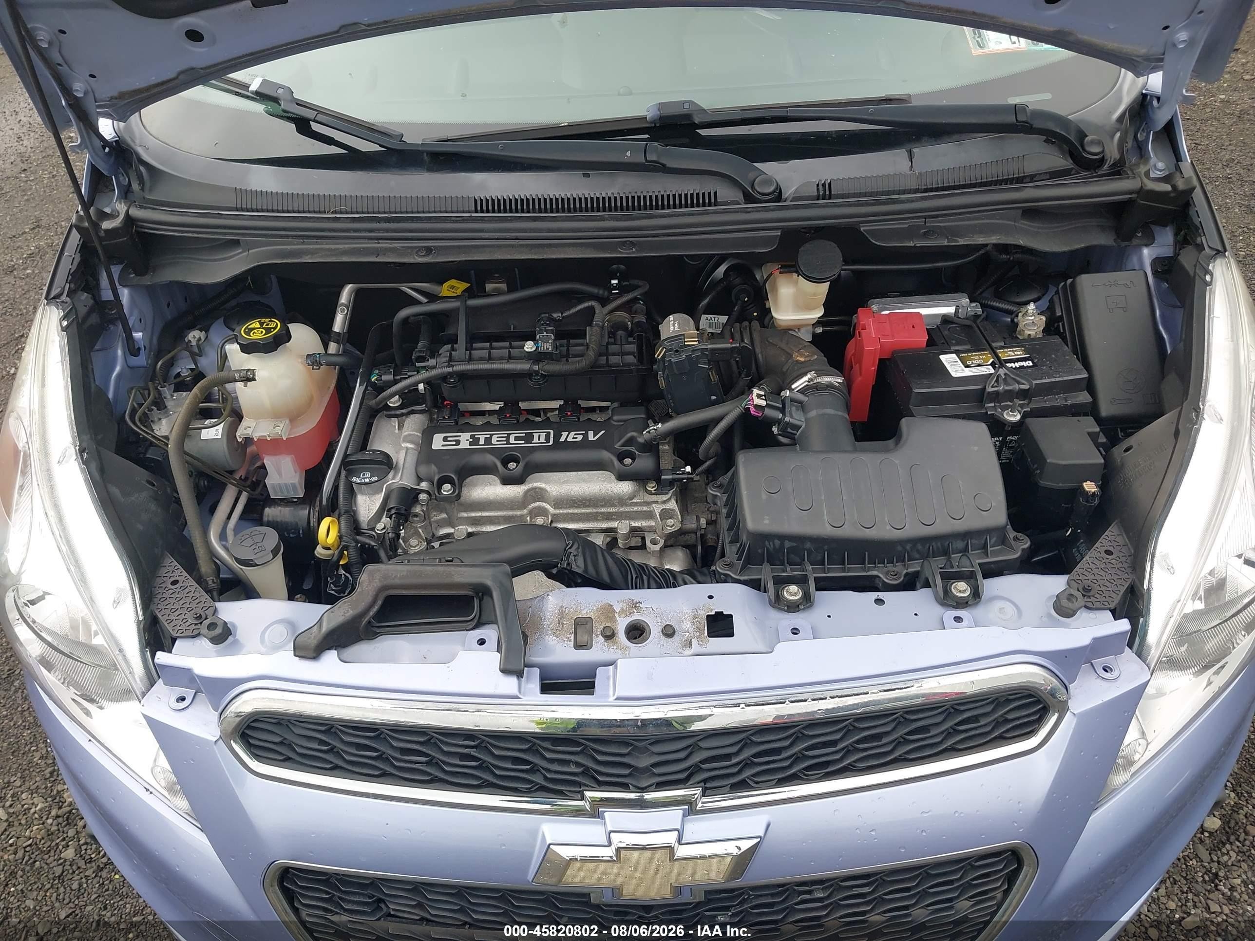 2015 Chevrolet Spark Ls Cvt Blue vin: KL8CB6S91FC737262