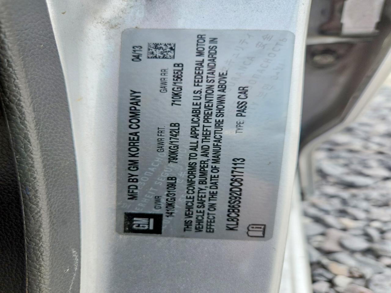 2013 Chevrolet Spark Ls Silver vin: KL8CB6S92DC617113