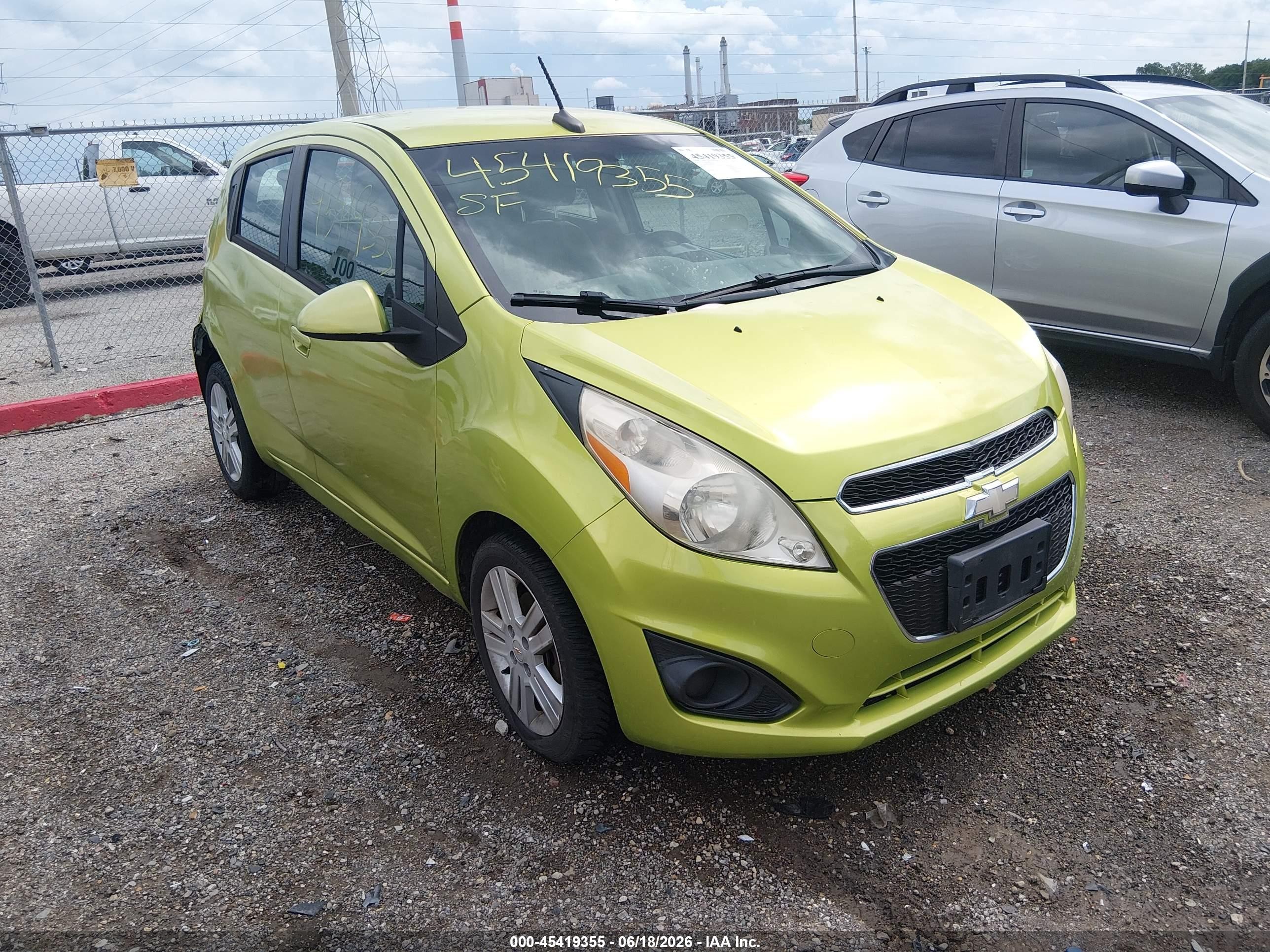 2013 Chevrolet Spark Ls Auto Green vin: KL8CB6S93DC500530