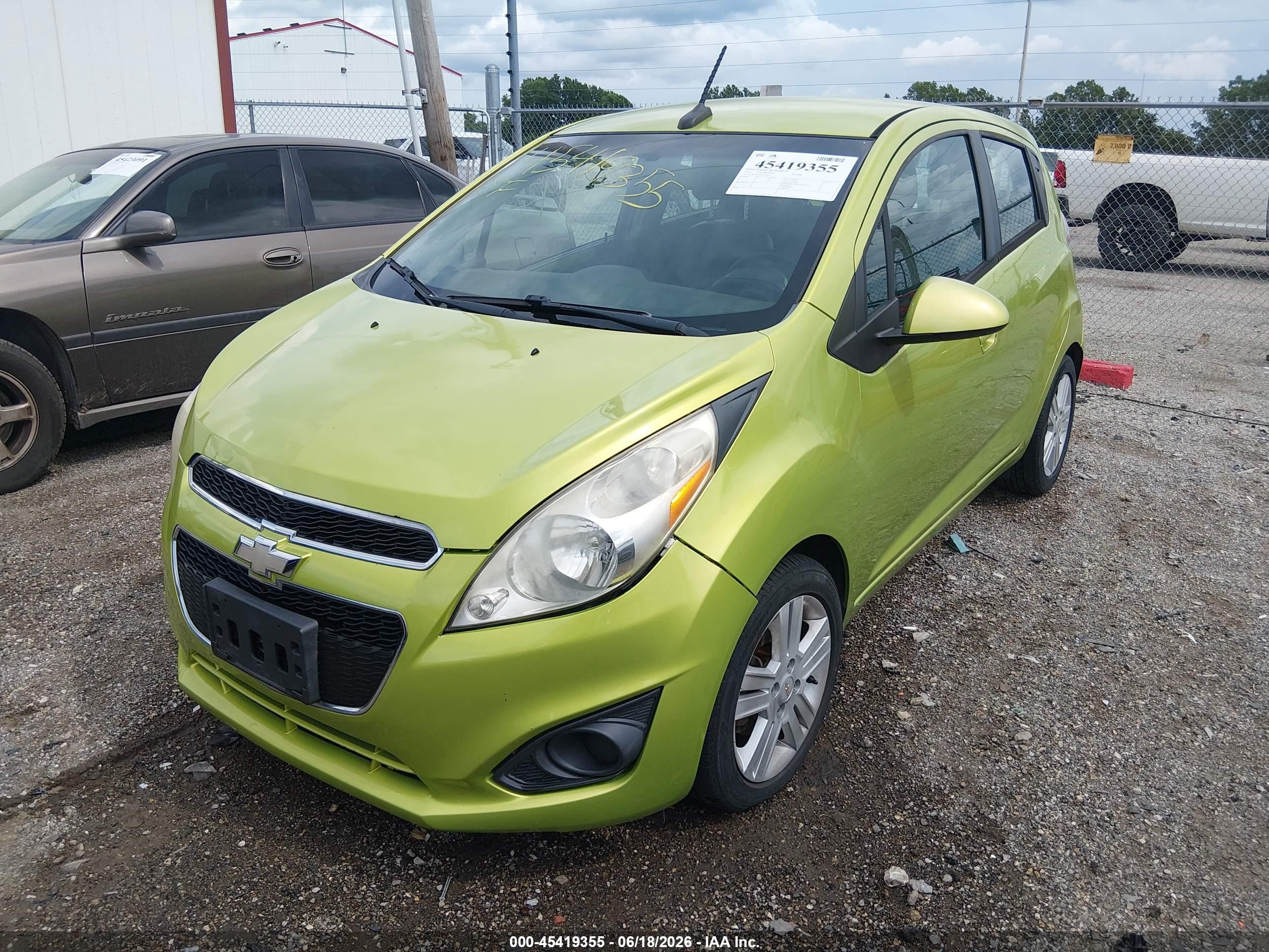 2013 Chevrolet Spark Ls Auto Green vin: KL8CB6S93DC500530