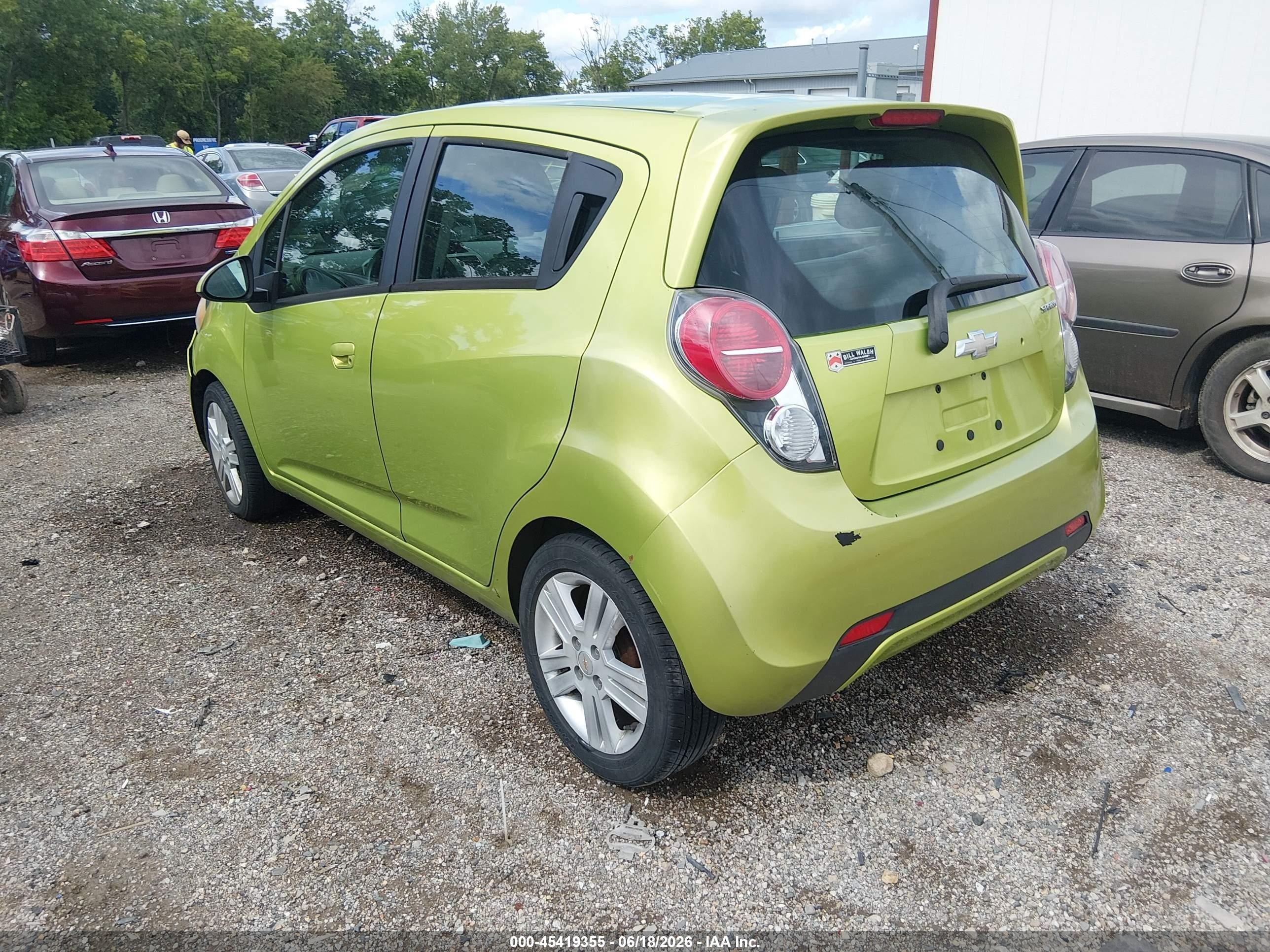 2013 Chevrolet Spark Ls Auto Green vin: KL8CB6S93DC500530