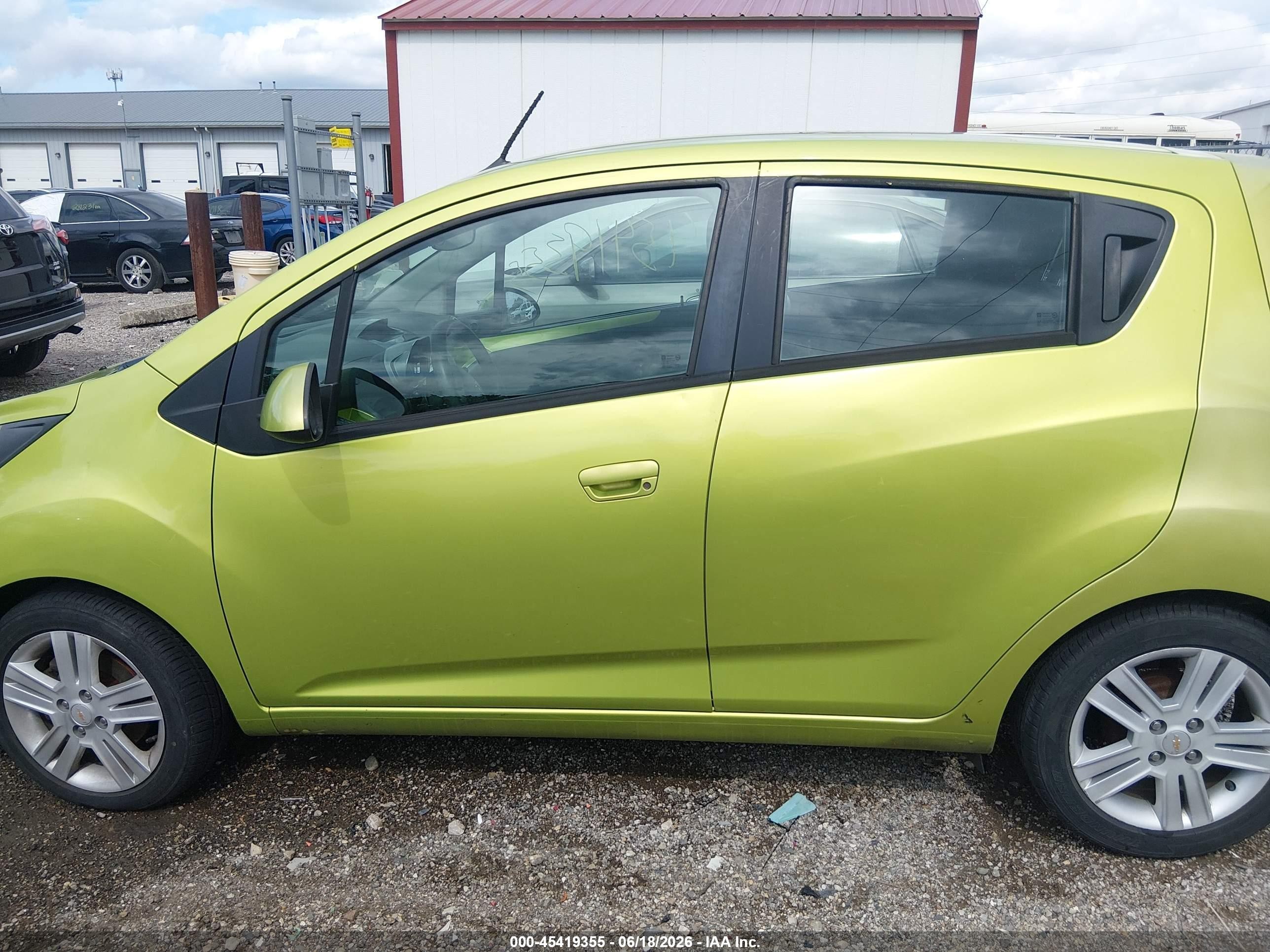 2013 Chevrolet Spark Ls Auto Green vin: KL8CB6S93DC500530