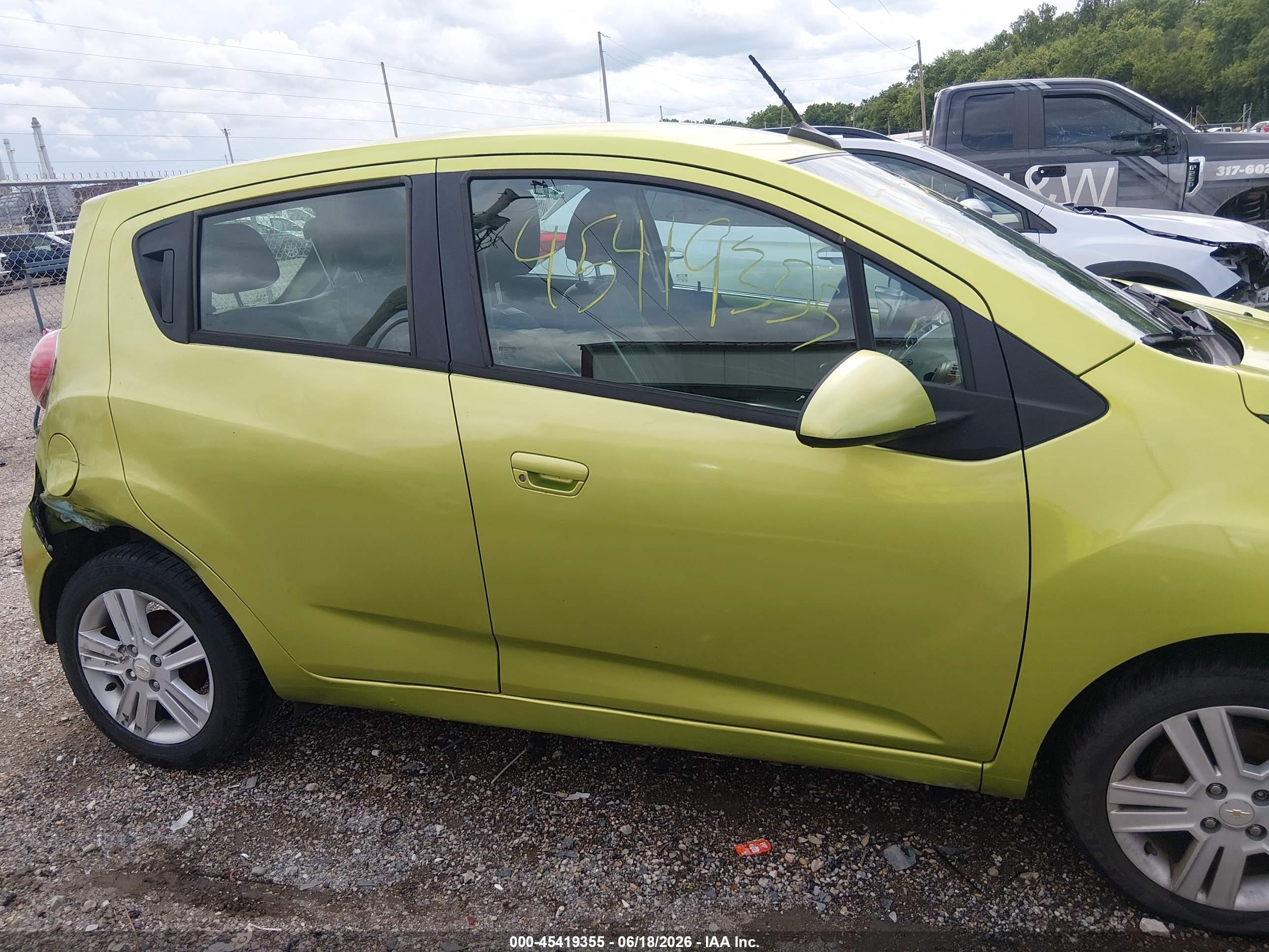 2013 Chevrolet Spark Ls Auto Green vin: KL8CB6S93DC500530