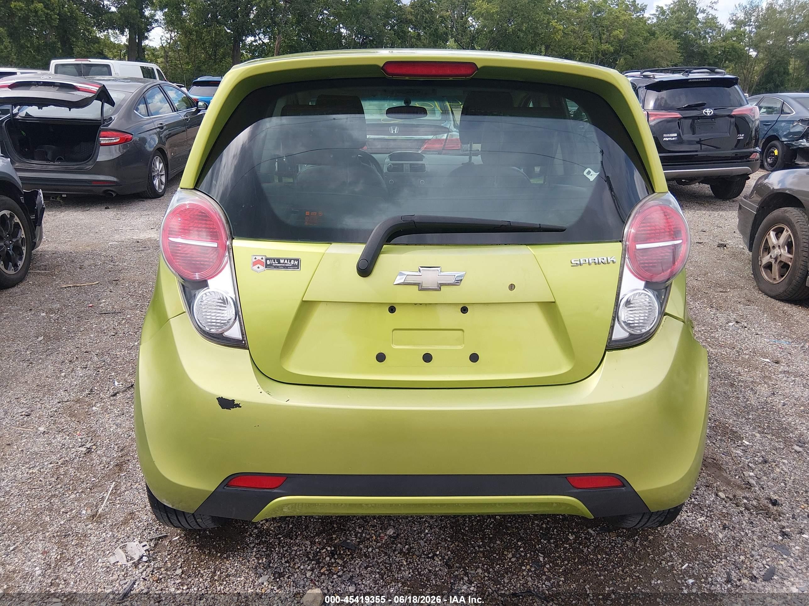 2013 Chevrolet Spark Ls Auto Green vin: KL8CB6S93DC500530