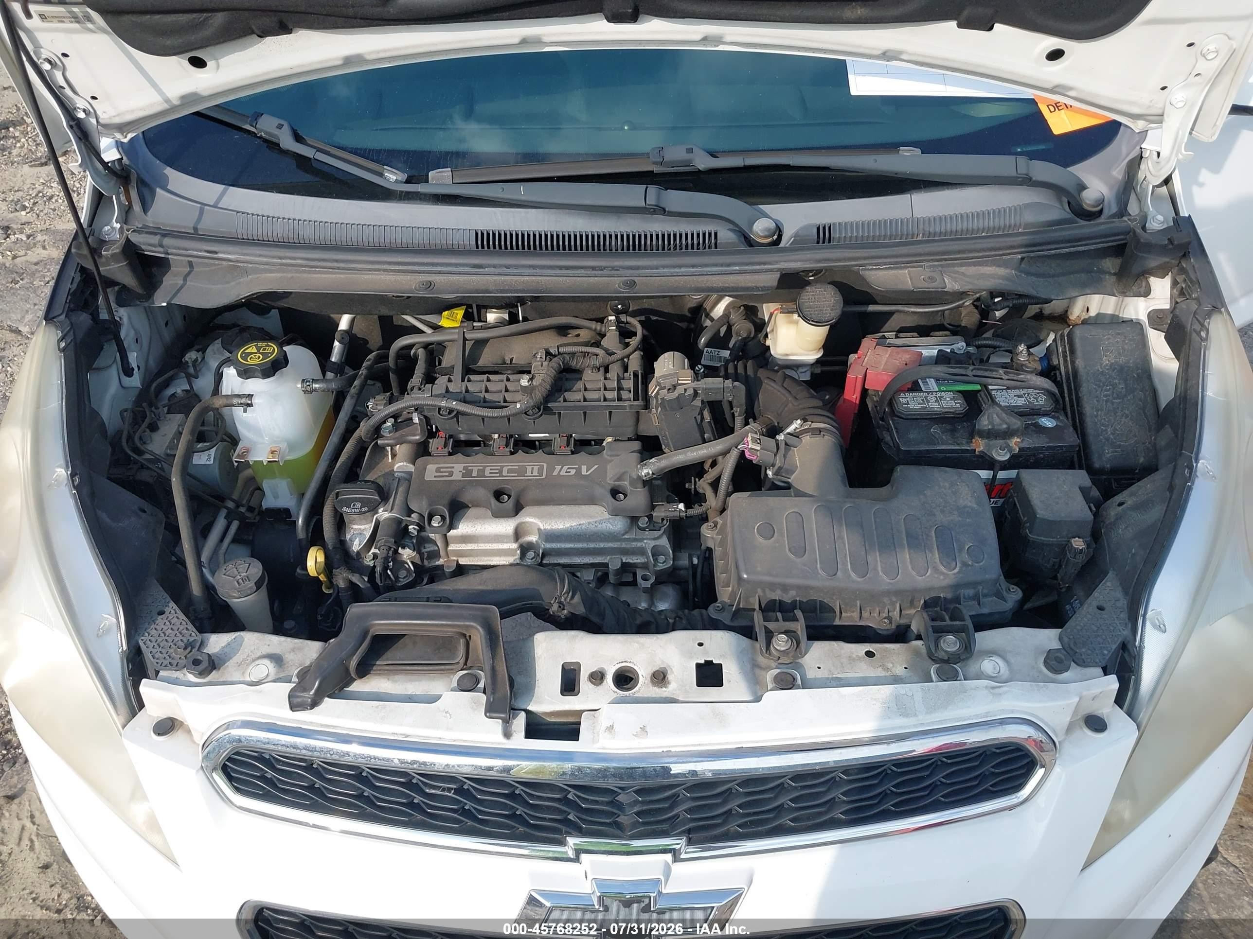 2014 Chevrolet Spark Ls Auto Белый vin: KL8CB6S93EC584060