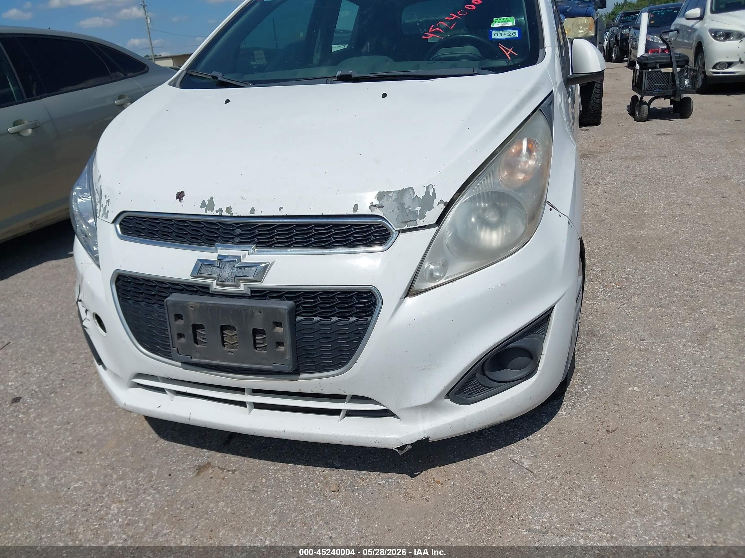2014 Chevrolet Spark Ls Auto White vin: KL8CB6S94EC488258