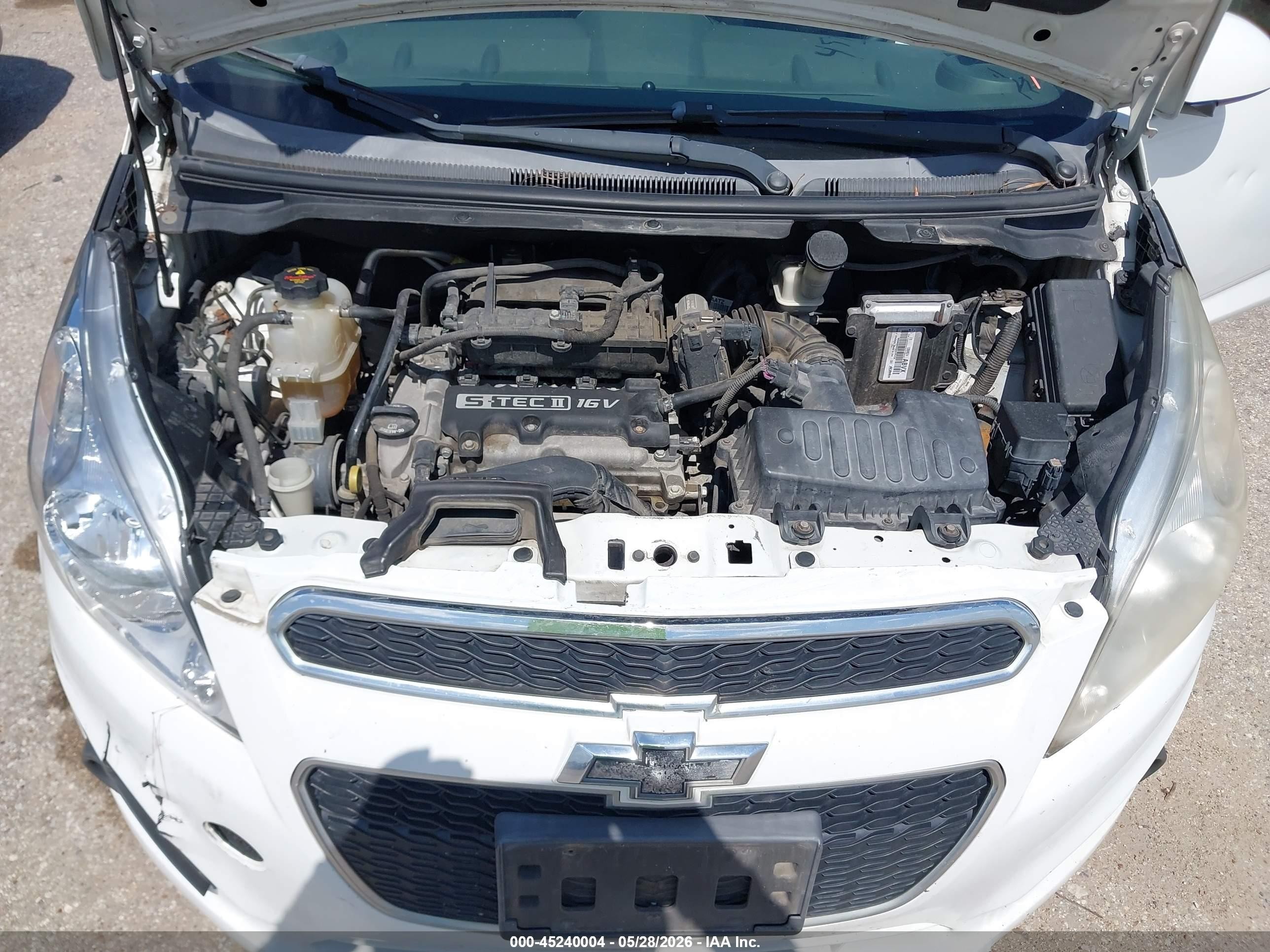 2014 Chevrolet Spark Ls Auto White vin: KL8CB6S94EC488258