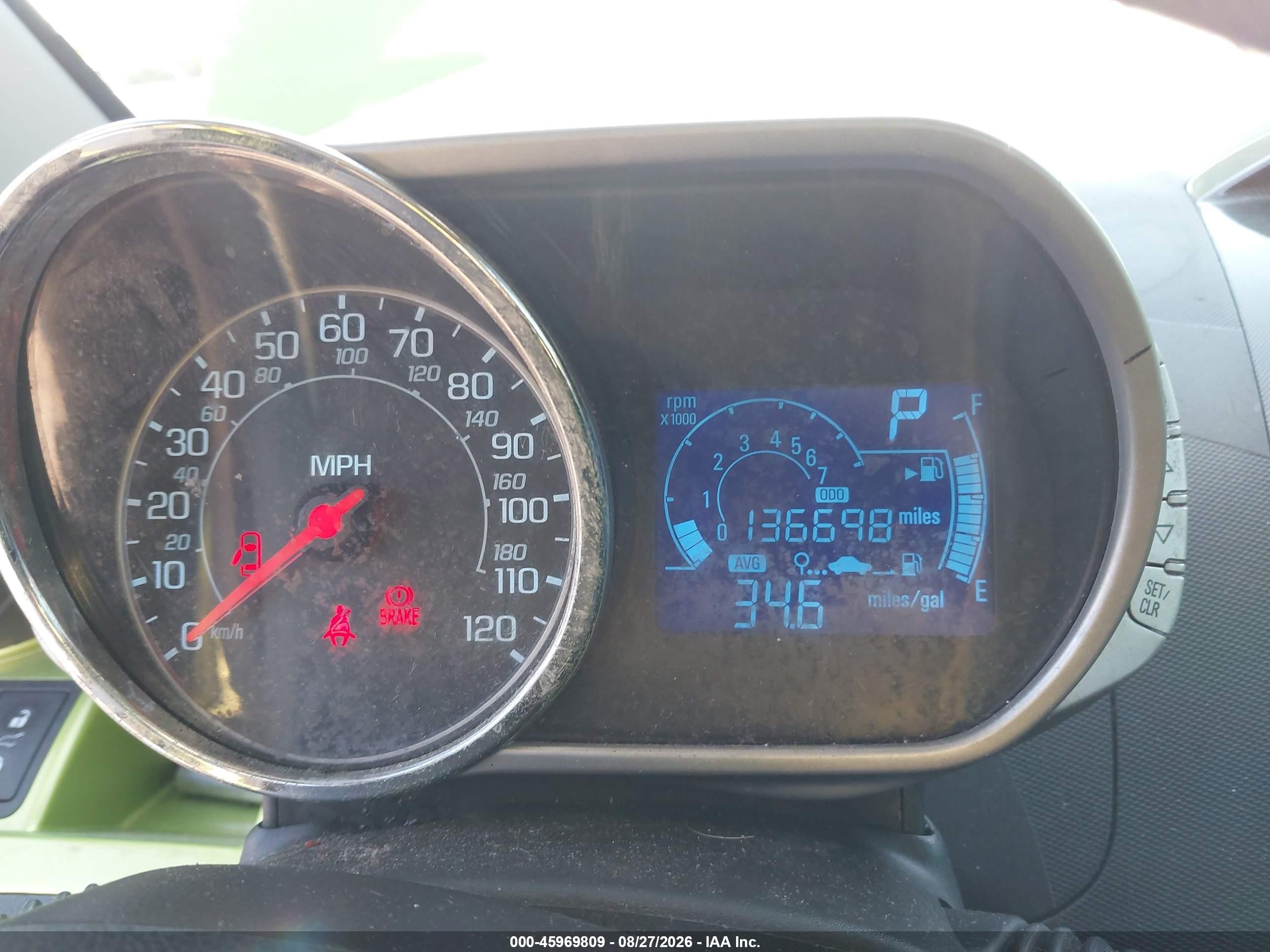 2013 Chevrolet Spark Ls Auto Green vin: KL8CB6S95DC501176