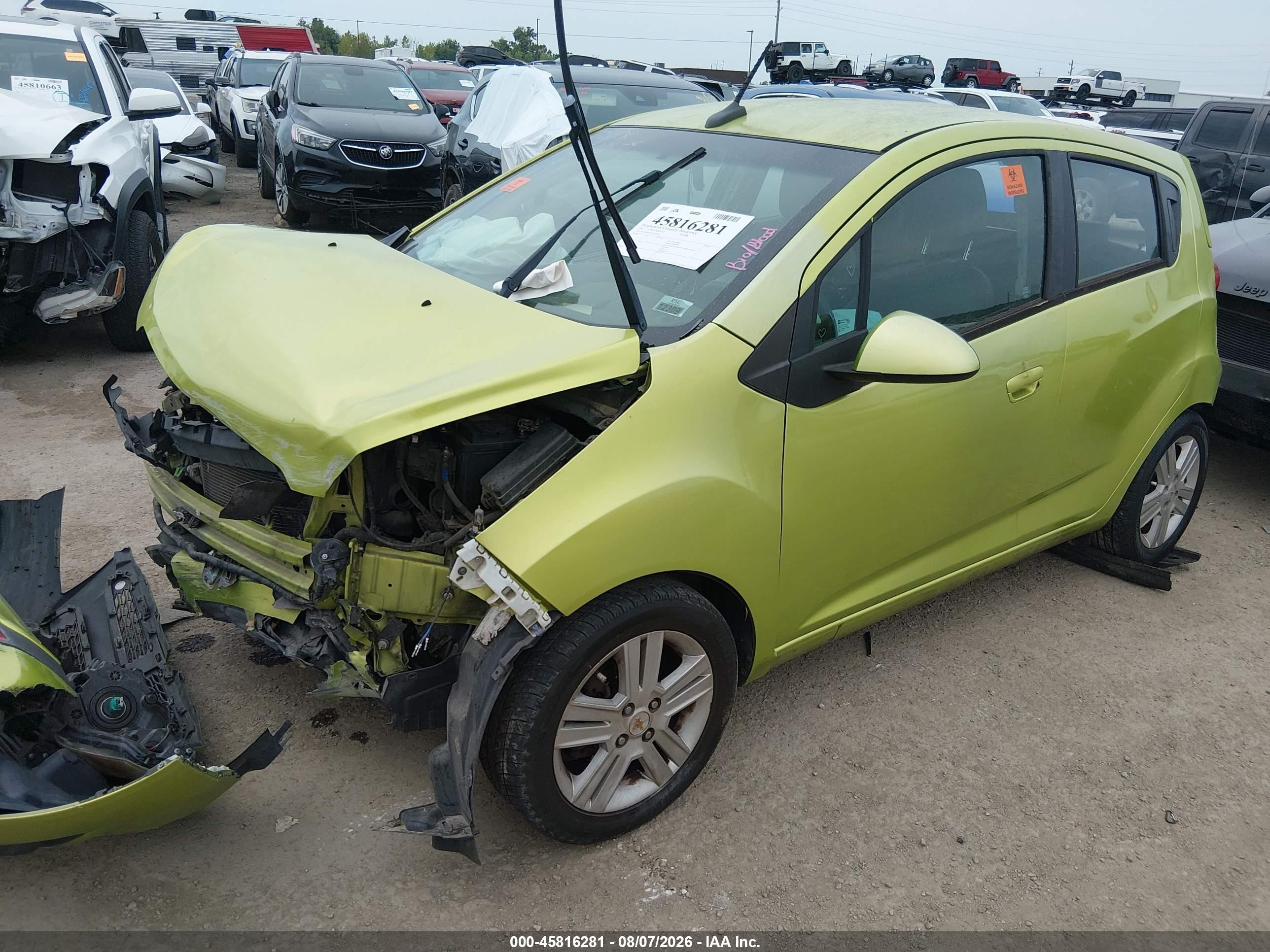 2013 Chevrolet Spark Ls Auto Green vin: KL8CB6S95DC510945
