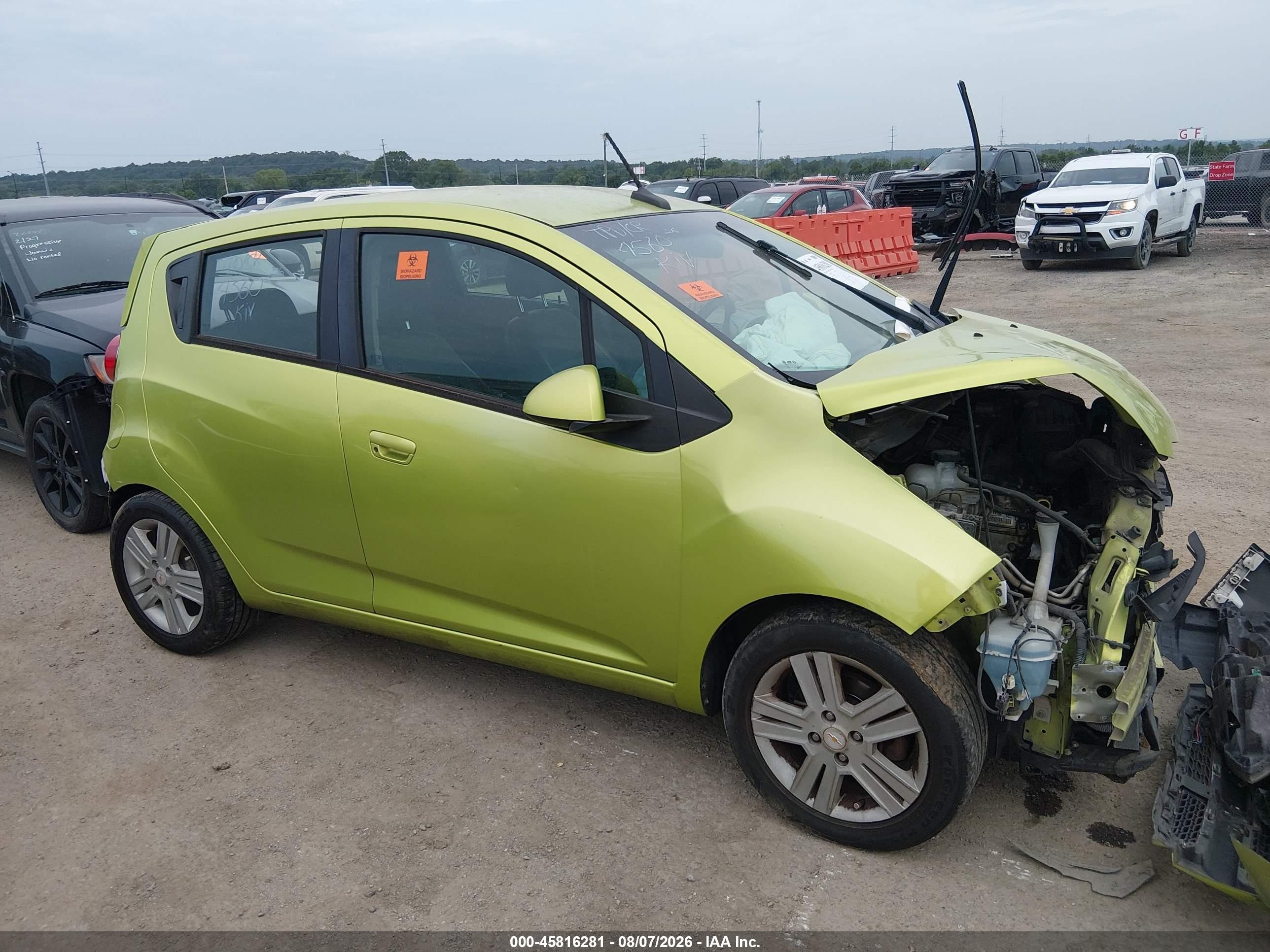 2013 Chevrolet Spark Ls Auto Green vin: KL8CB6S95DC510945