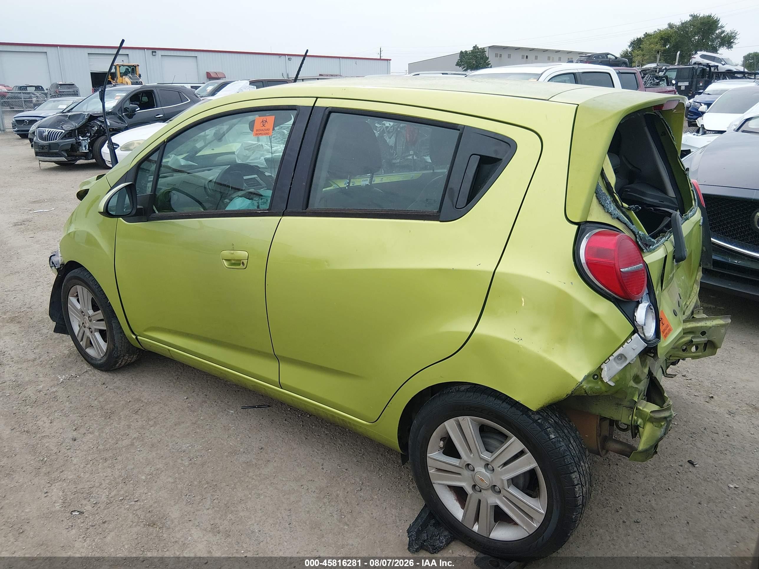 2013 Chevrolet Spark Ls Auto Green vin: KL8CB6S95DC510945
