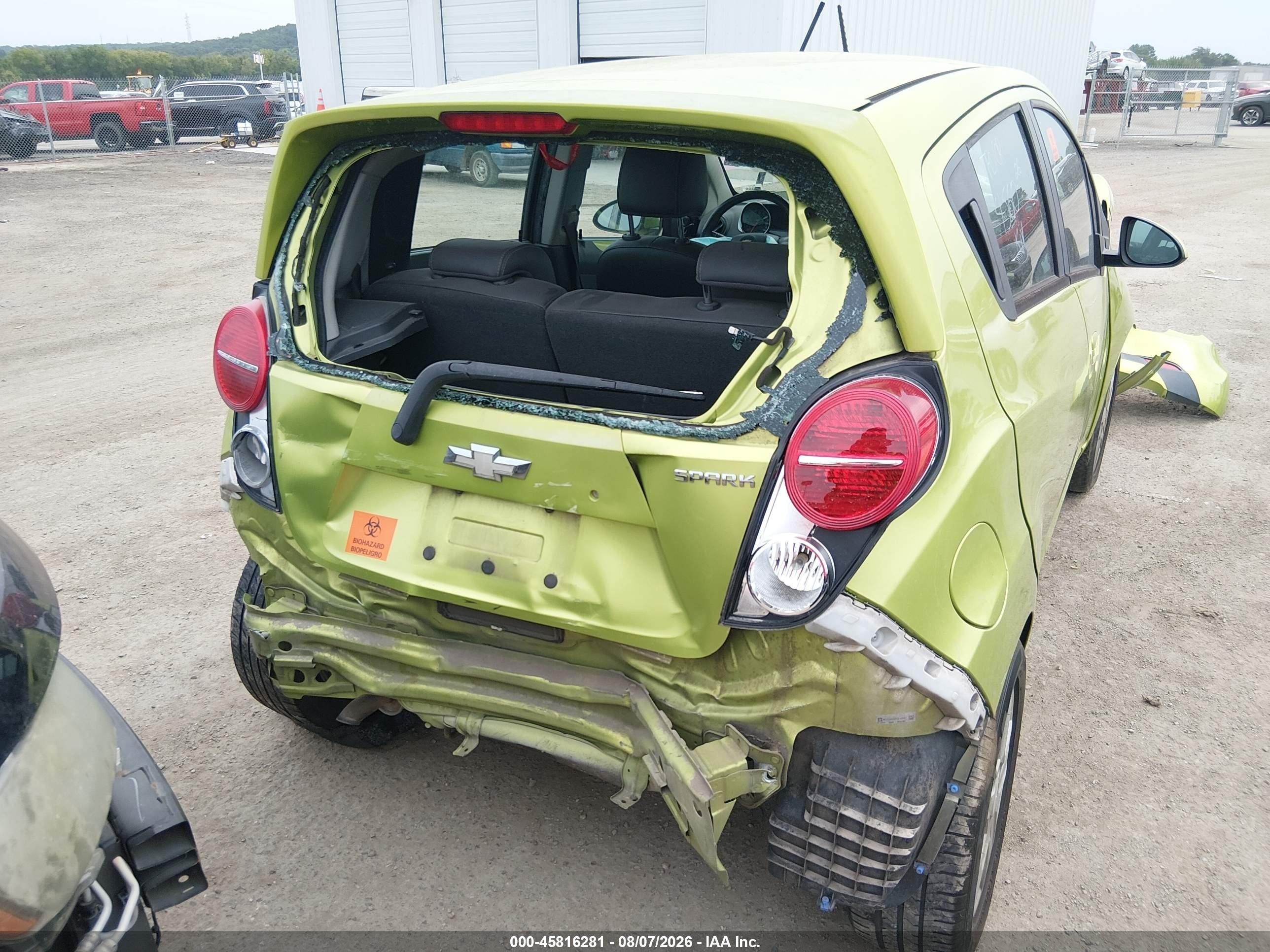 2013 Chevrolet Spark Ls Auto Green vin: KL8CB6S95DC510945