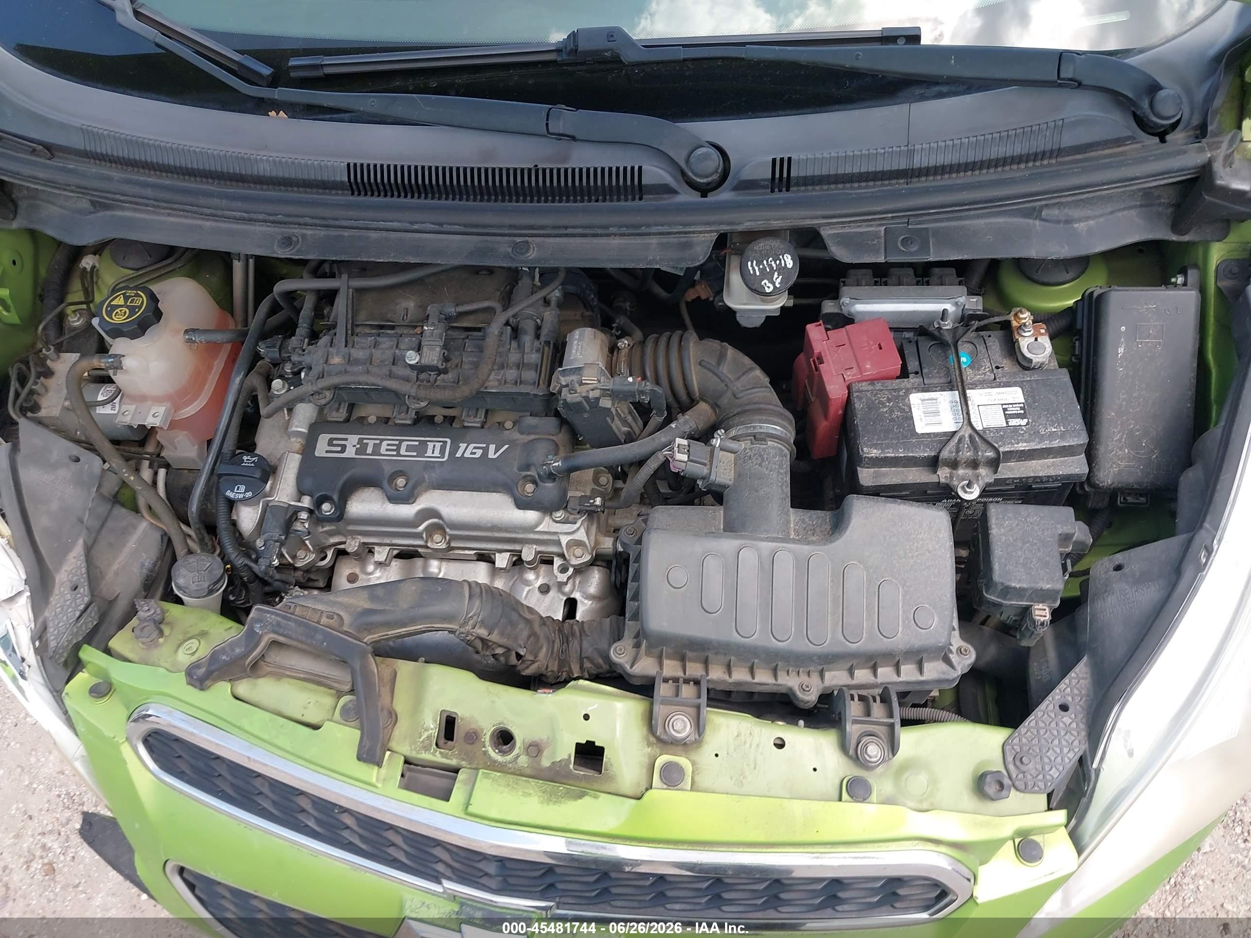 2014 Chevrolet Spark Ls Auto Green vin: KL8CB6S95EC555899