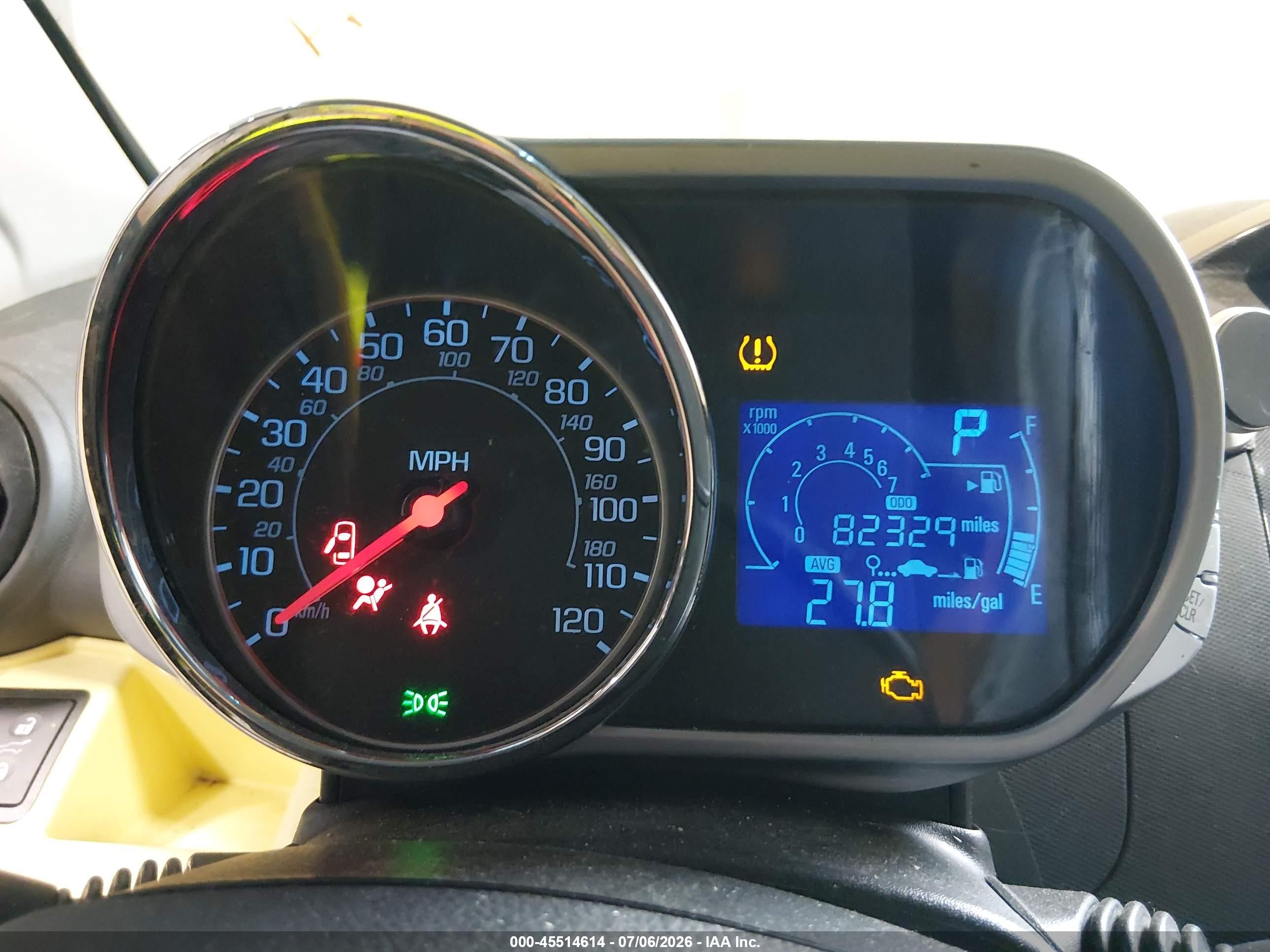 2014 Chevrolet Spark Ls Auto Yellow vin: KL8CB6S95EC574727