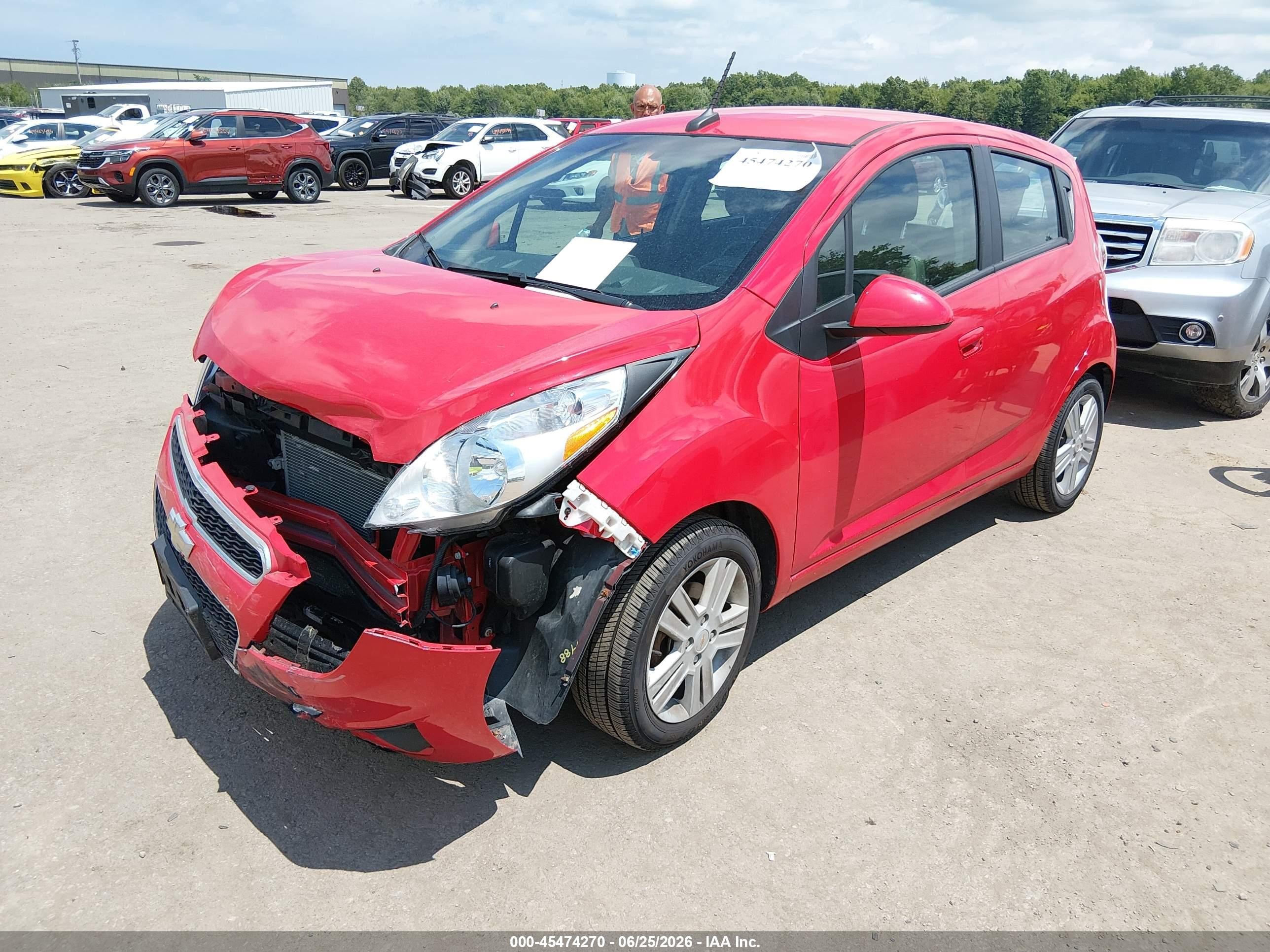 2014 Chevrolet Spark Ls Auto Red vin: KL8CB6S96EC546998