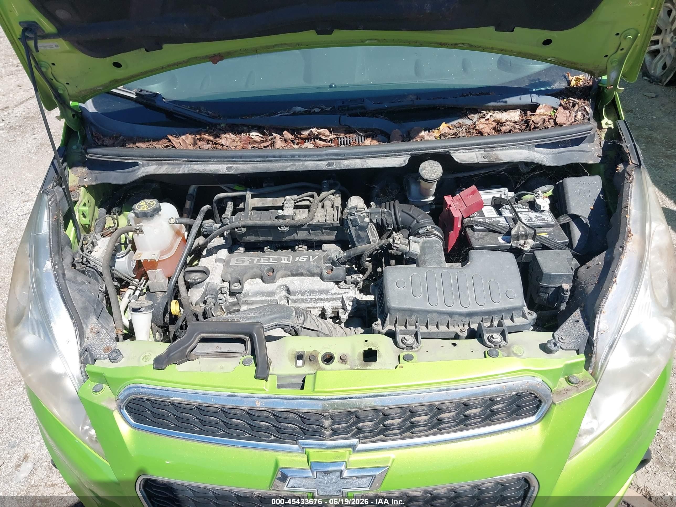 2014 Chevrolet Spark Ls Auto Green vin: KL8CB6S96EC549254