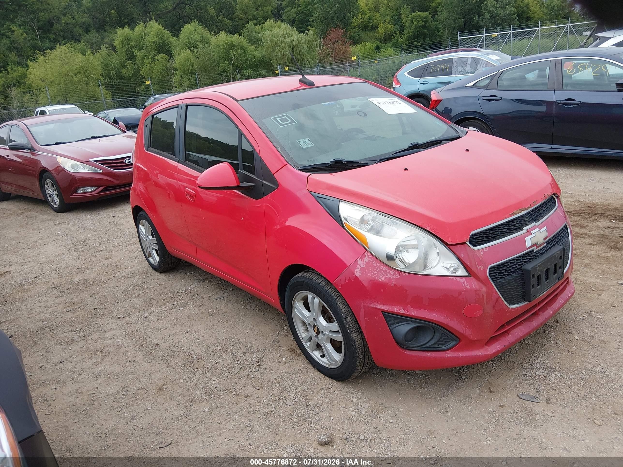 2013 Chevrolet Spark Ls Auto Red vin: KL8CB6S97DC507061