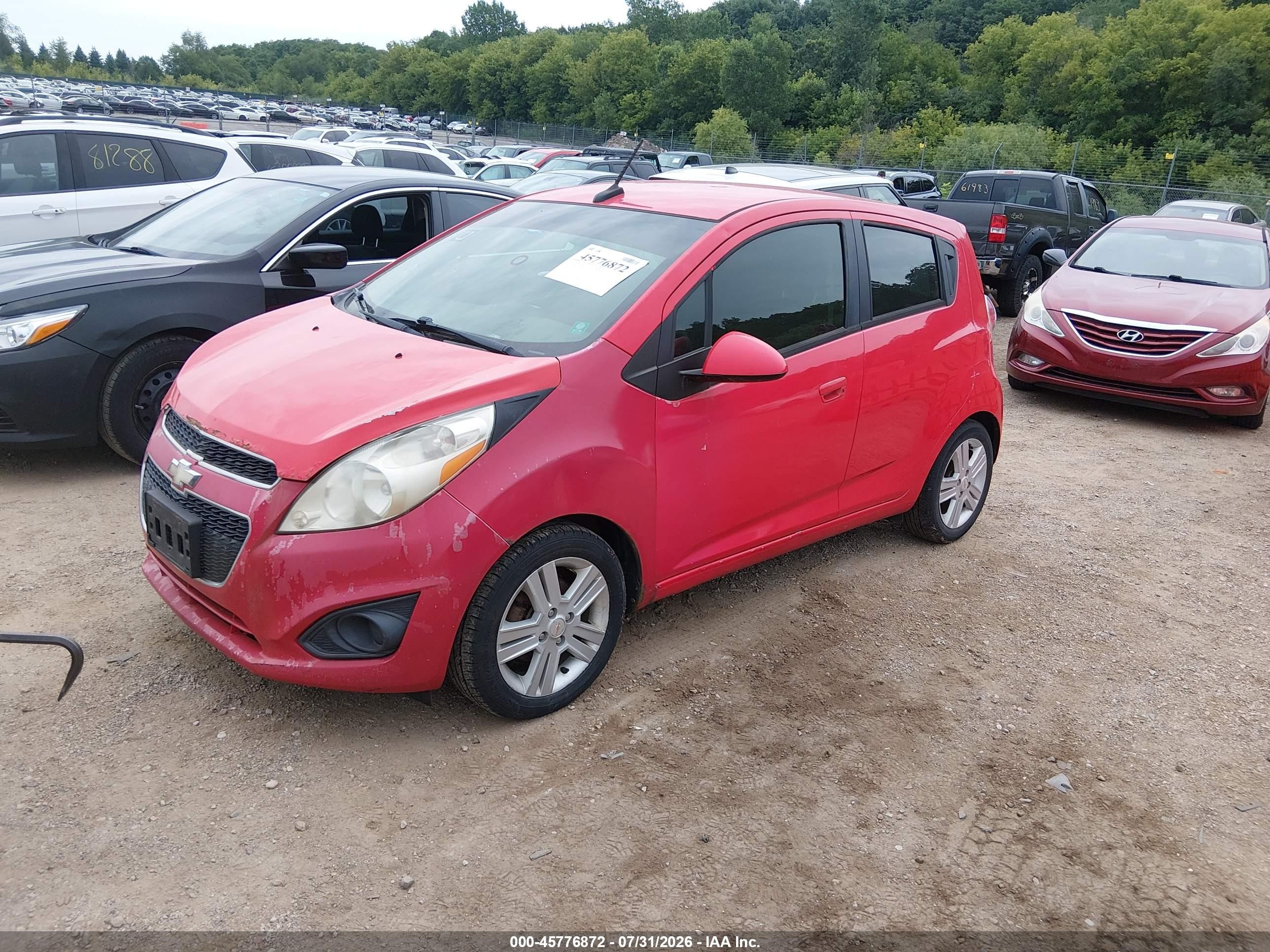 2013 Chevrolet Spark Ls Auto Red vin: KL8CB6S97DC507061