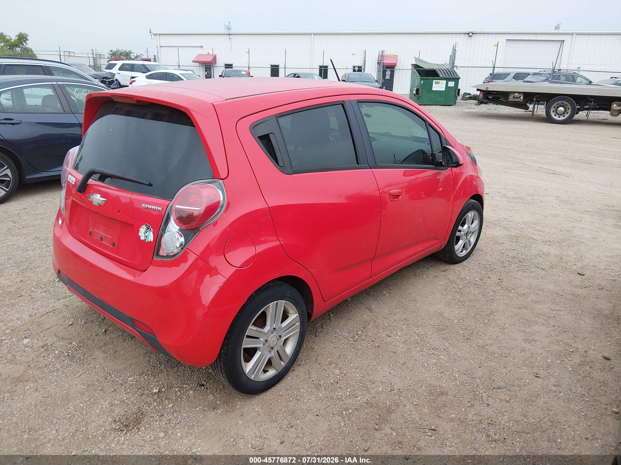 2013 Chevrolet Spark Ls Auto Red vin: KL8CB6S97DC507061