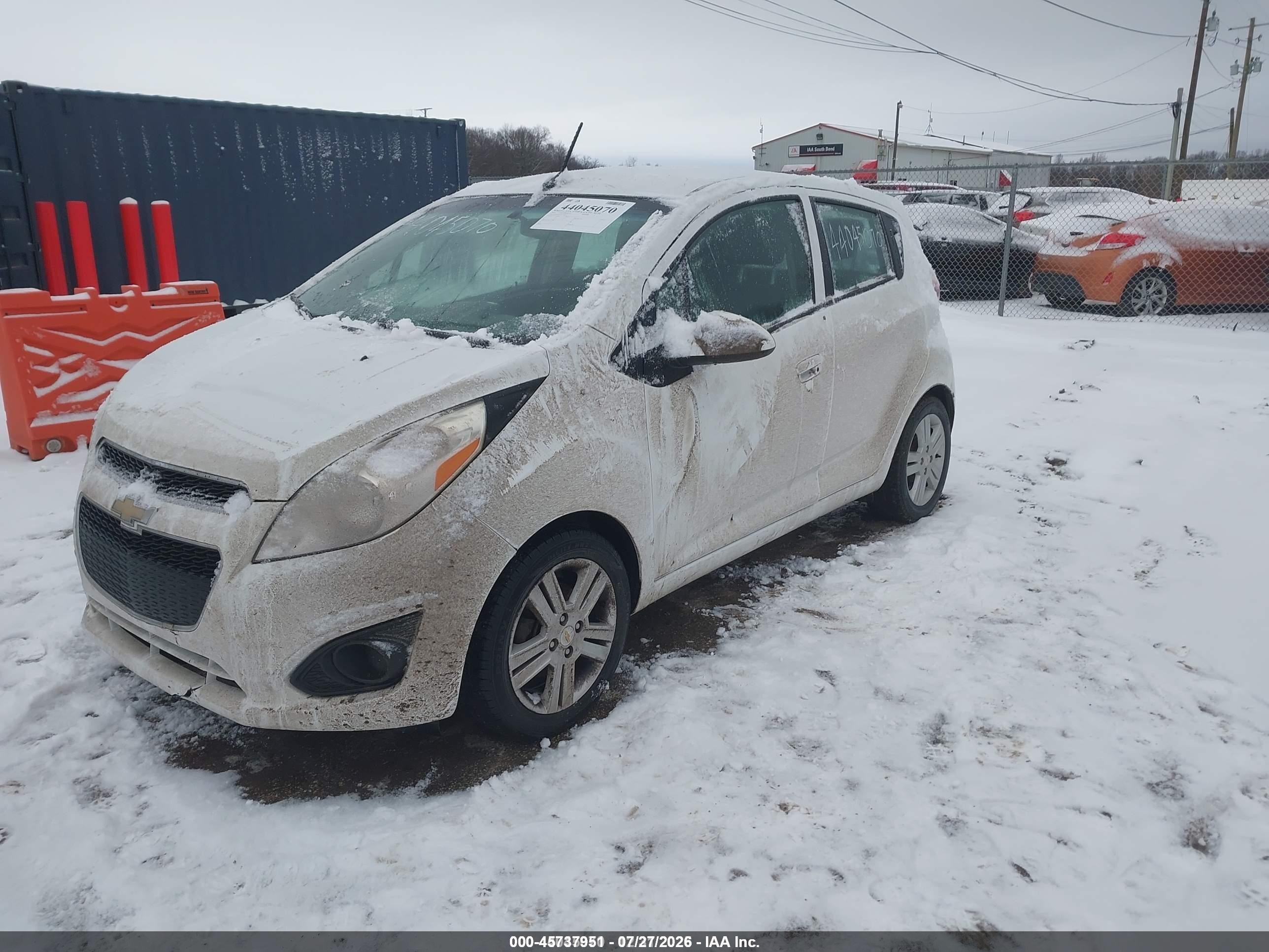 2014 Chevrolet Spark Ls Auto White vin: KL8CB6S97EC575426