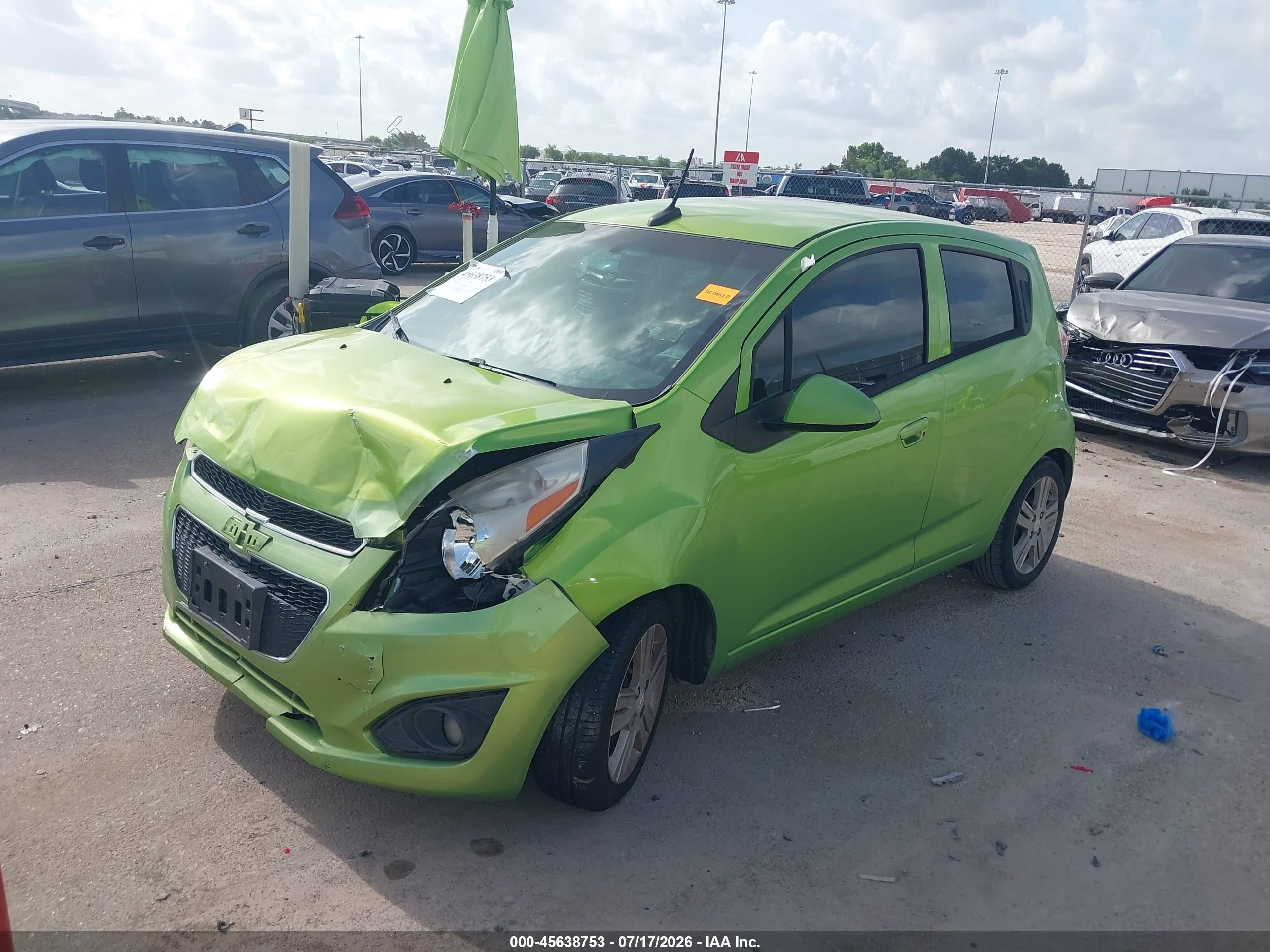 2014 Chevrolet Spark Ls Auto Green vin: KL8CB6S98EC498999