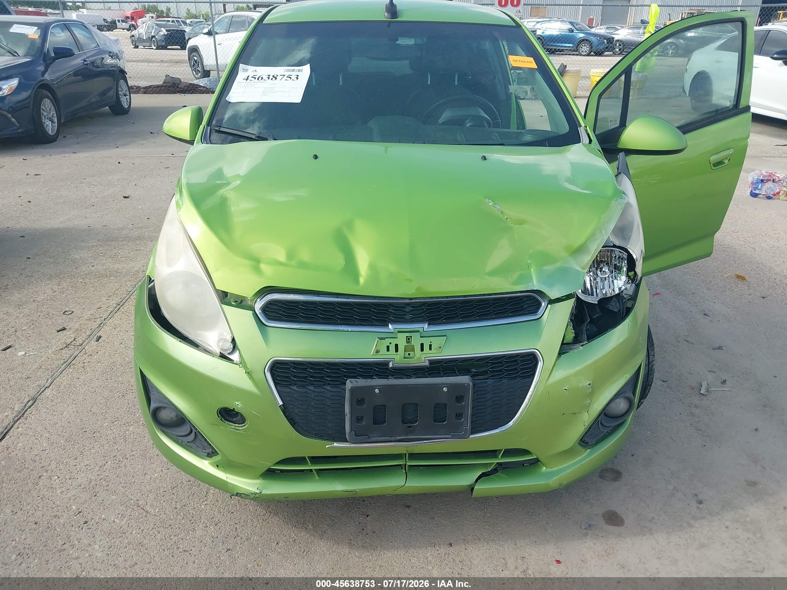 2014 Chevrolet Spark Ls Auto Green vin: KL8CB6S98EC498999