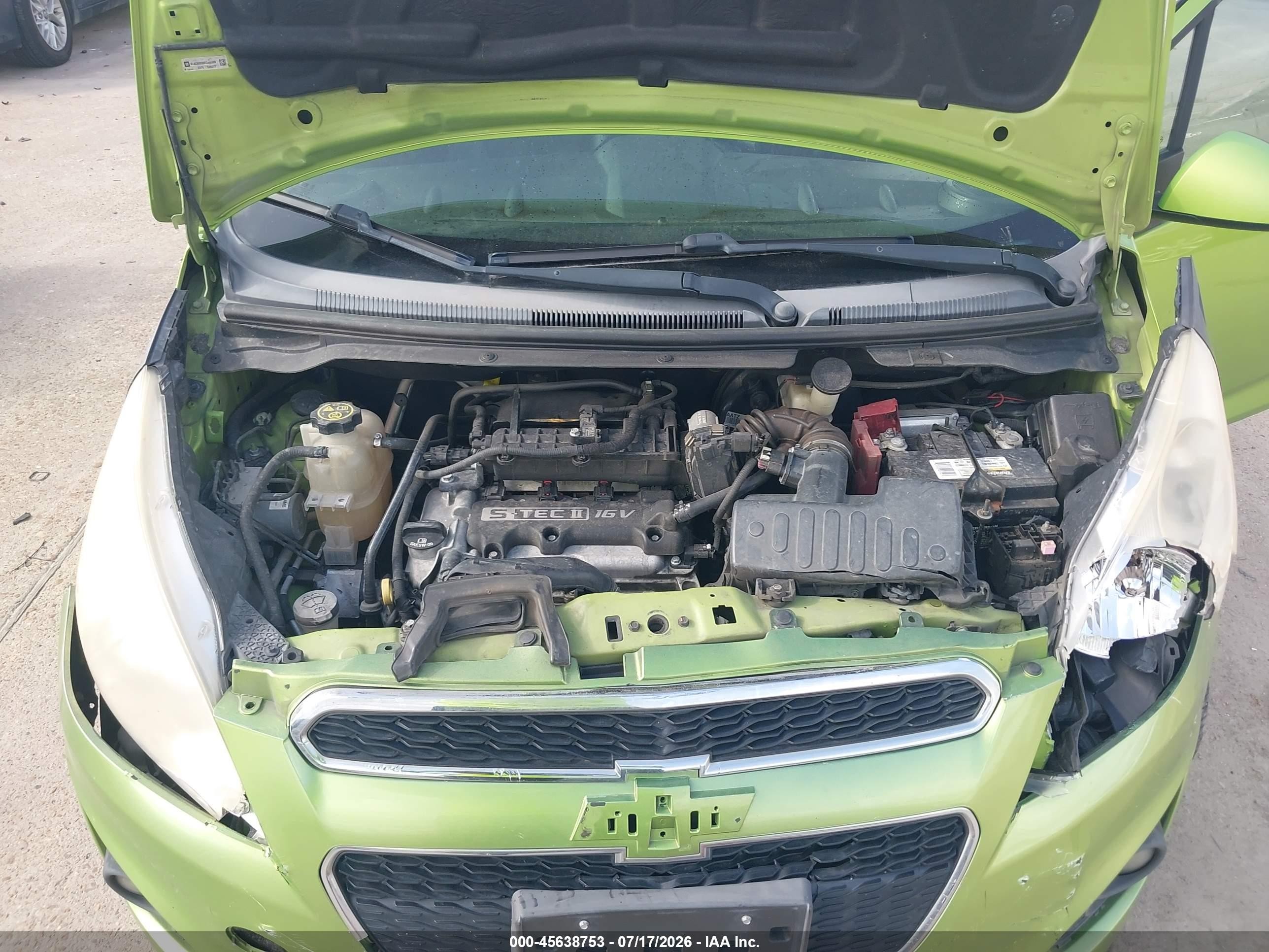 2014 Chevrolet Spark Ls Auto Green vin: KL8CB6S98EC498999