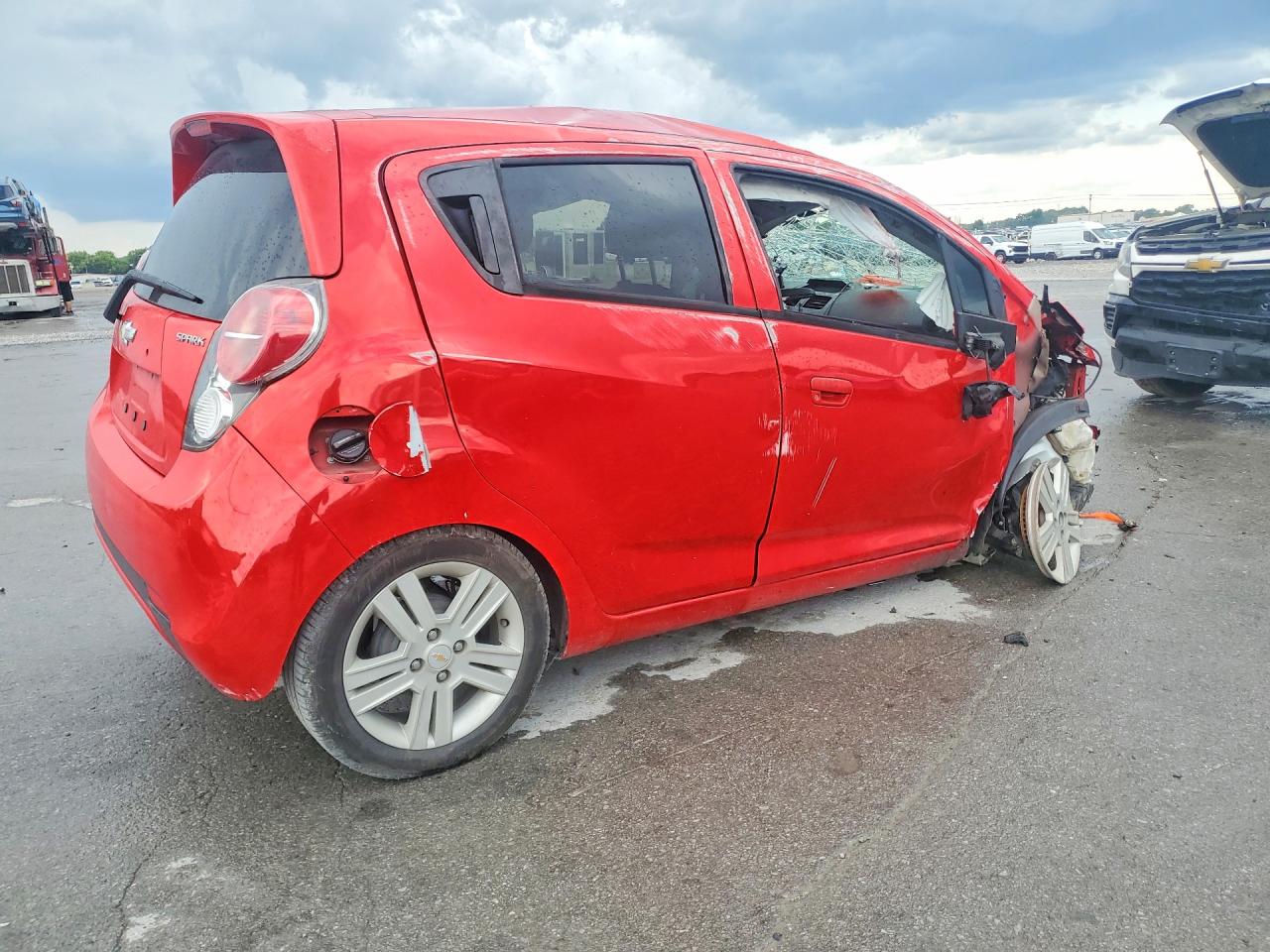 2014 Chevrolet Spark Ls Red vin: KL8CB6S99EC591448