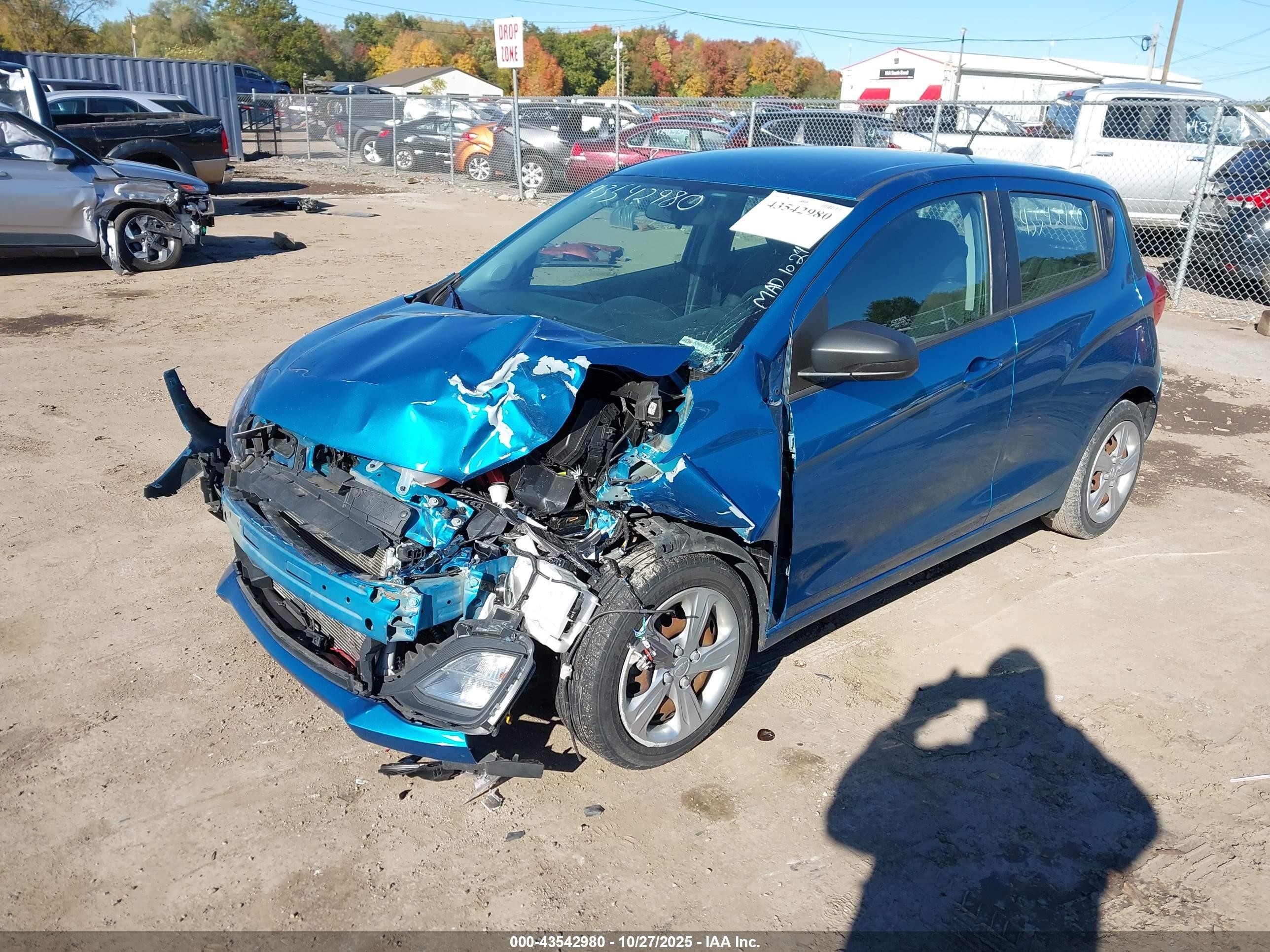 2021 Chevrolet Spark Fwd Ls Automatic Blue vin: KL8CB6SA1MC714331