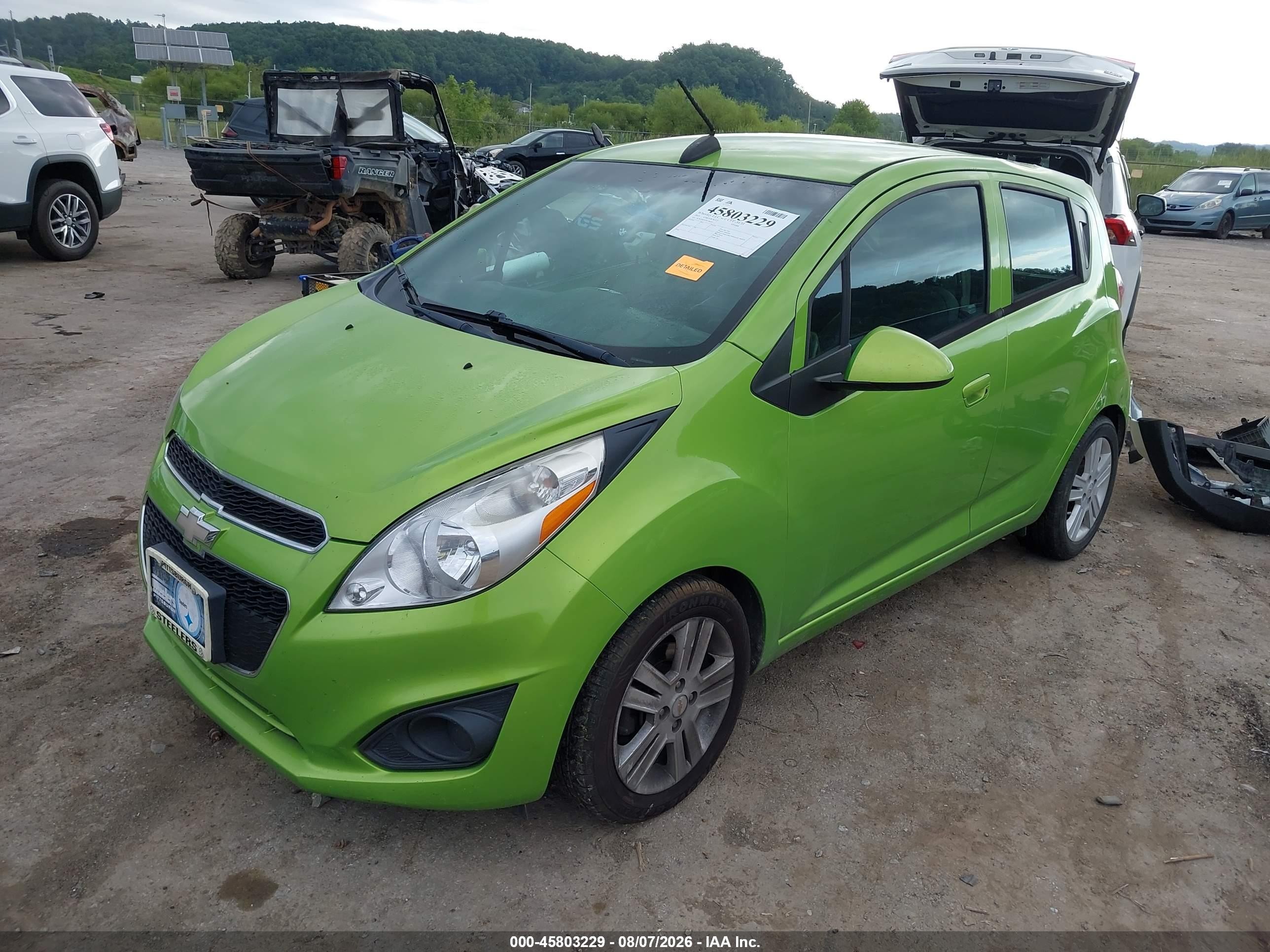 2015 Chevrolet Spark 1lt Manual Green vin: KL8CC6S93FC744033