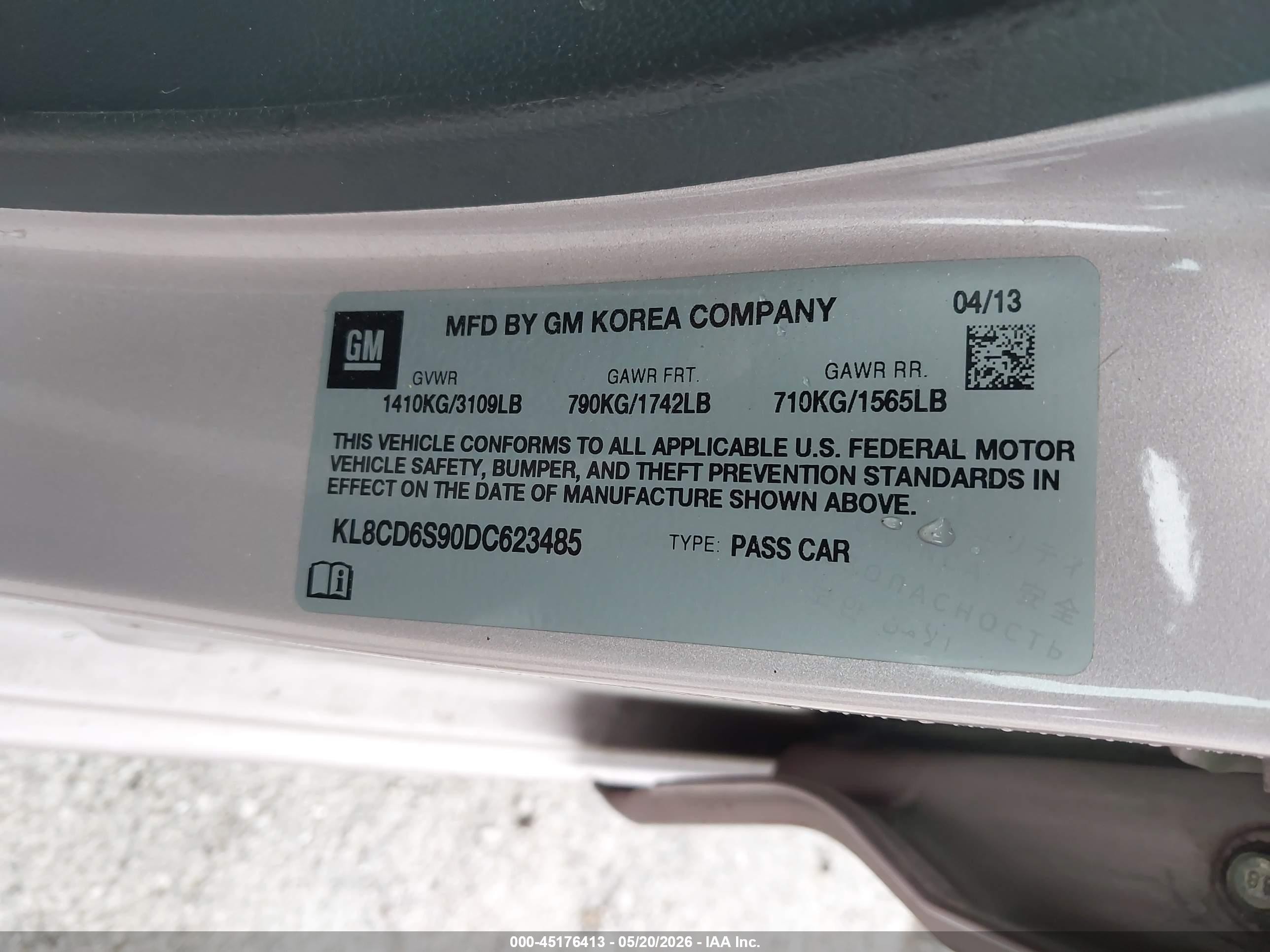 2013 Chevrolet Spark 1lt Auto Pink vin: KL8CD6S90DC623485