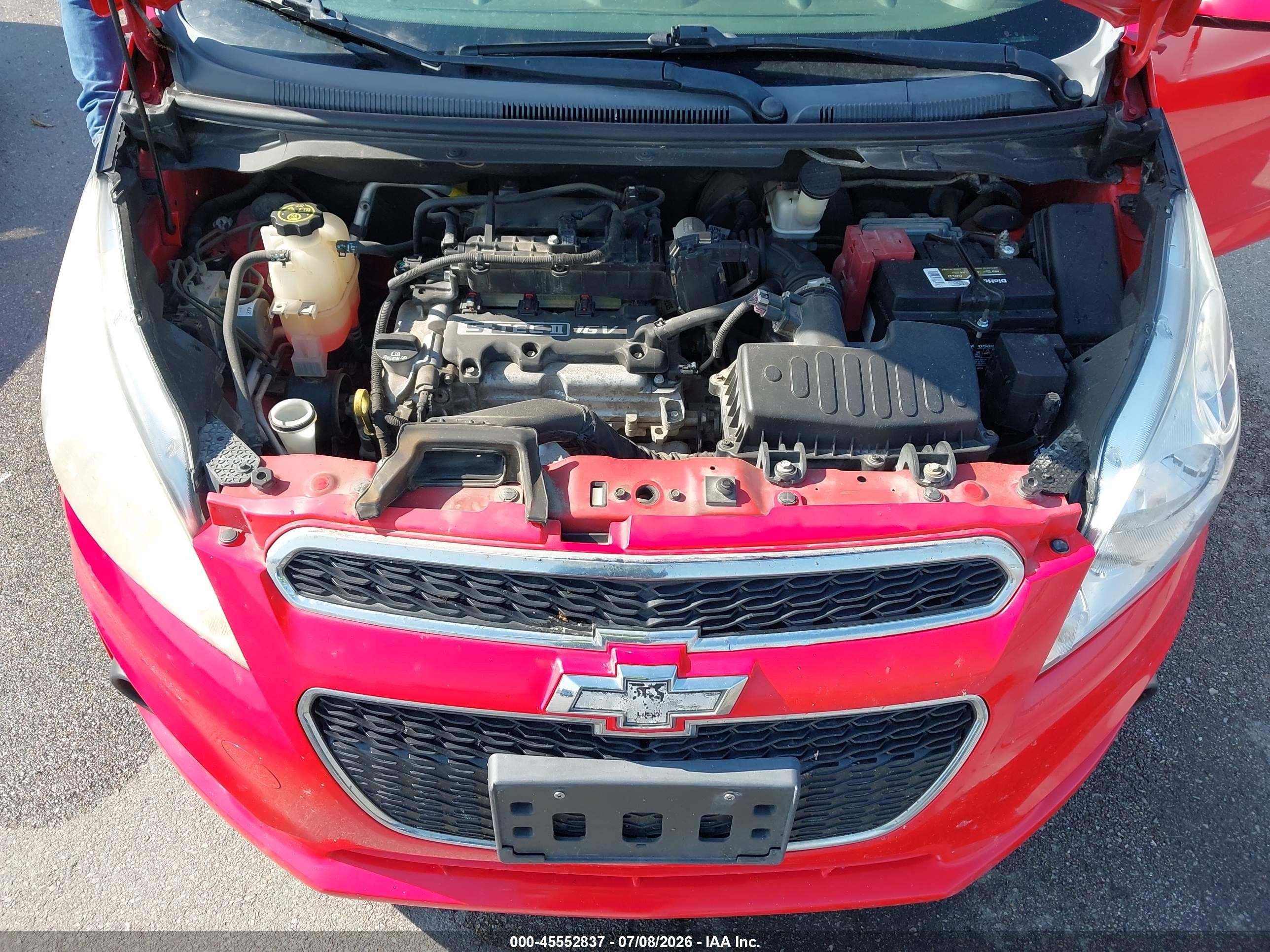 2013 Chevrolet Spark 1lt Auto Red vin: KL8CD6S90DC625513