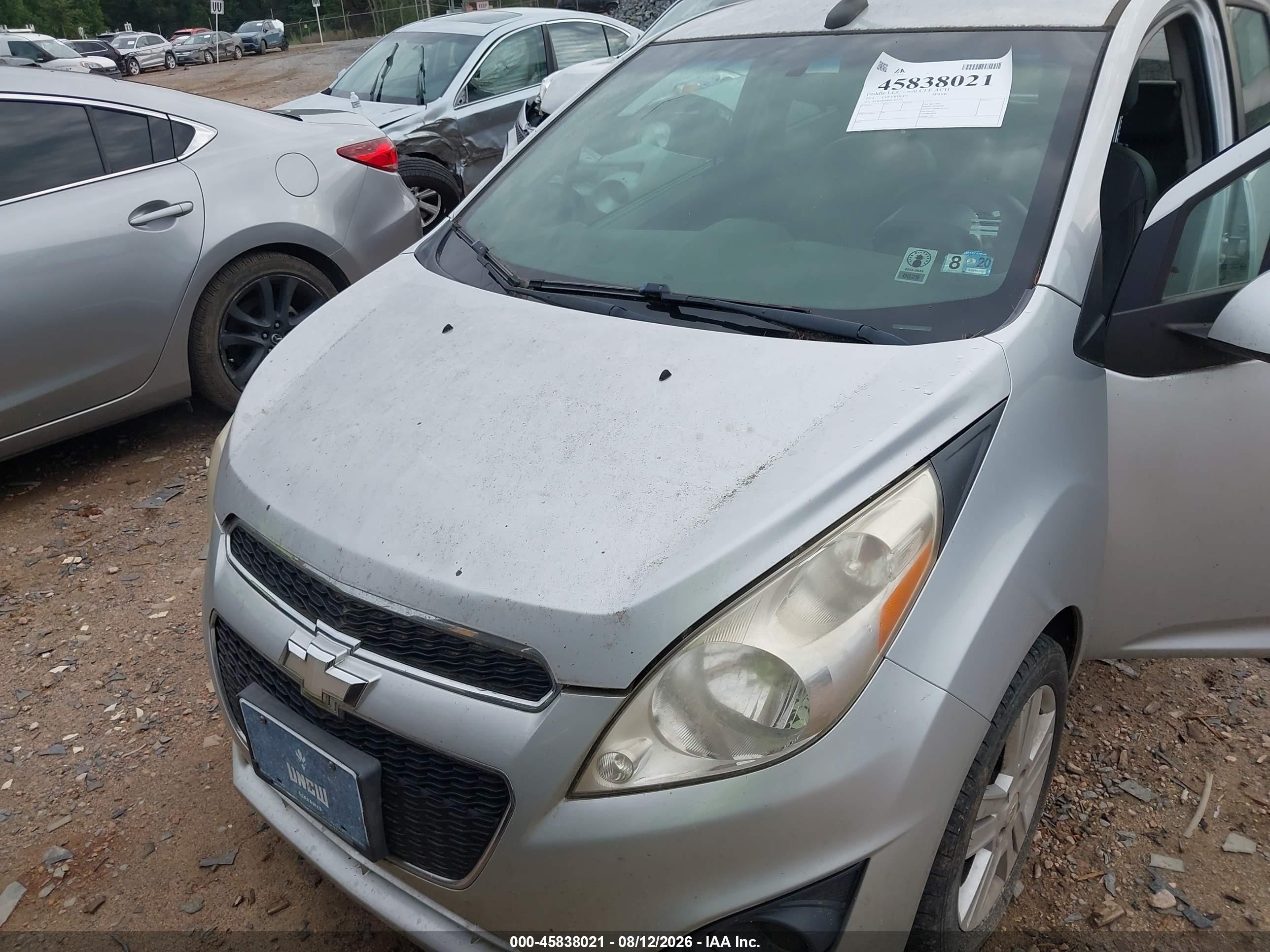 2014 Chevrolet Spark 1lt Auto Silver vin: KL8CD6S90EC412773