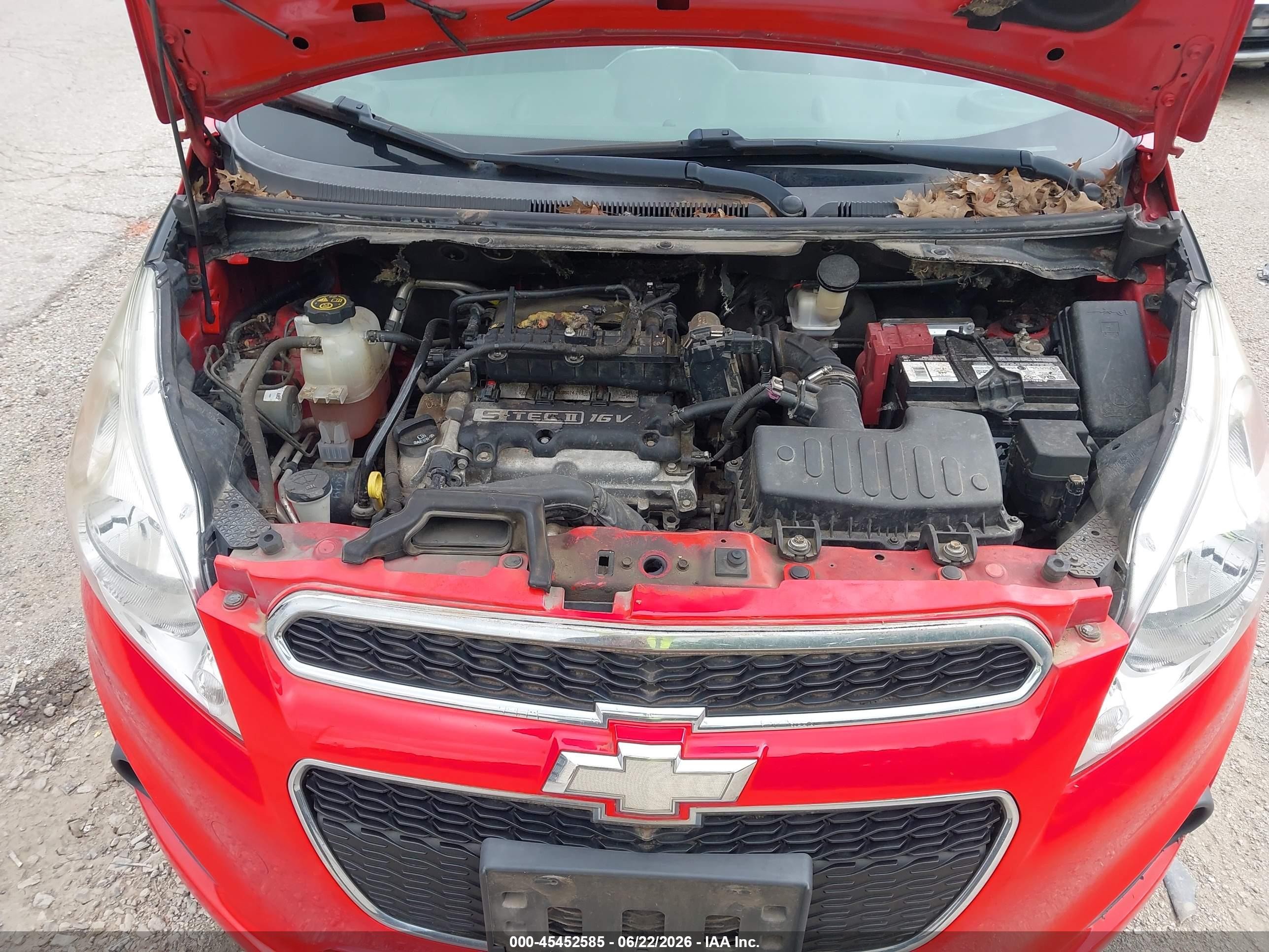 2015 Chevrolet Spark 1lt Cvt Red vin: KL8CD6S90FC733259