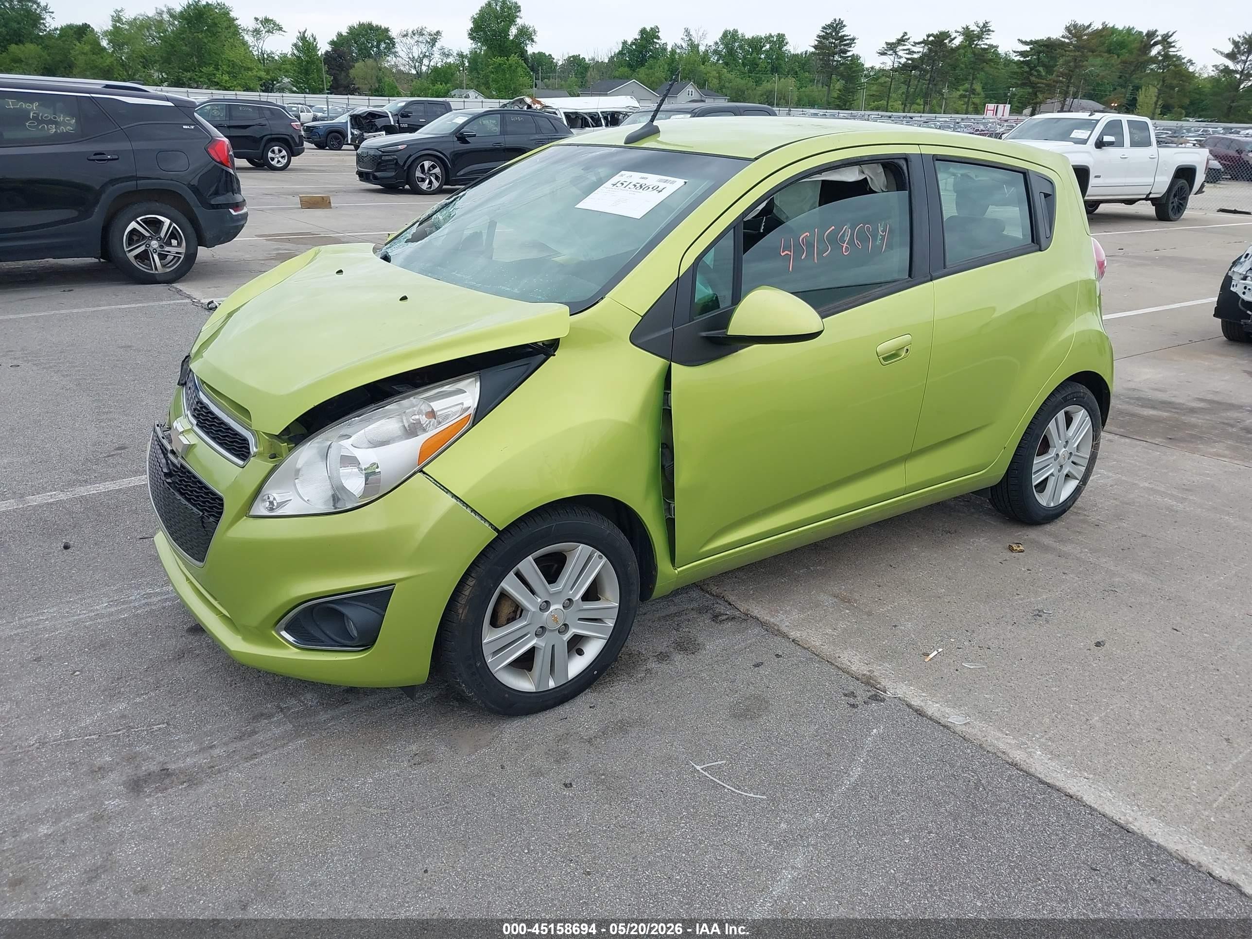 2013 Chevrolet Spark 1lt Auto Green vin: KL8CD6S91DC505560