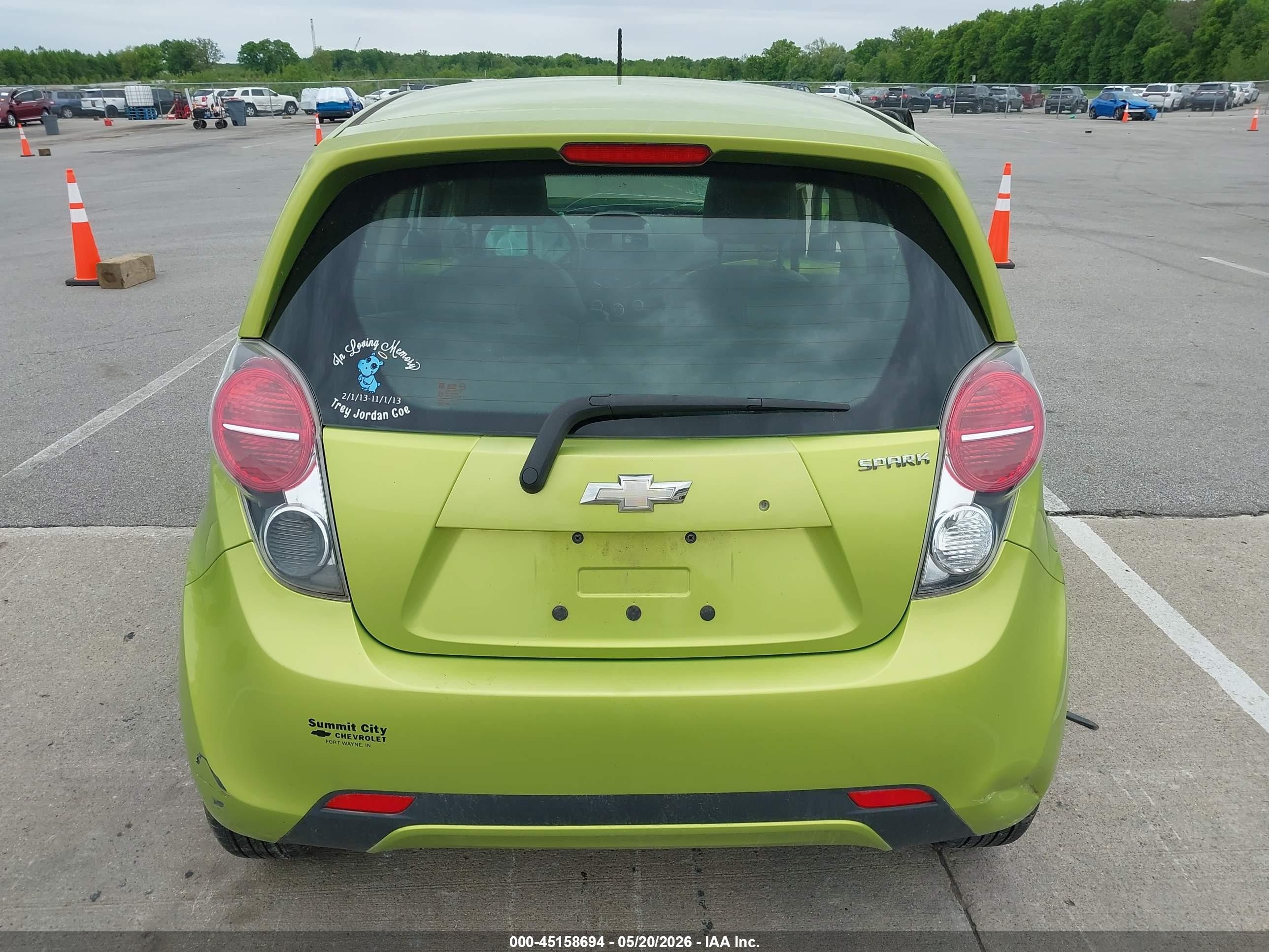 2013 Chevrolet Spark 1lt Auto Green vin: KL8CD6S91DC505560