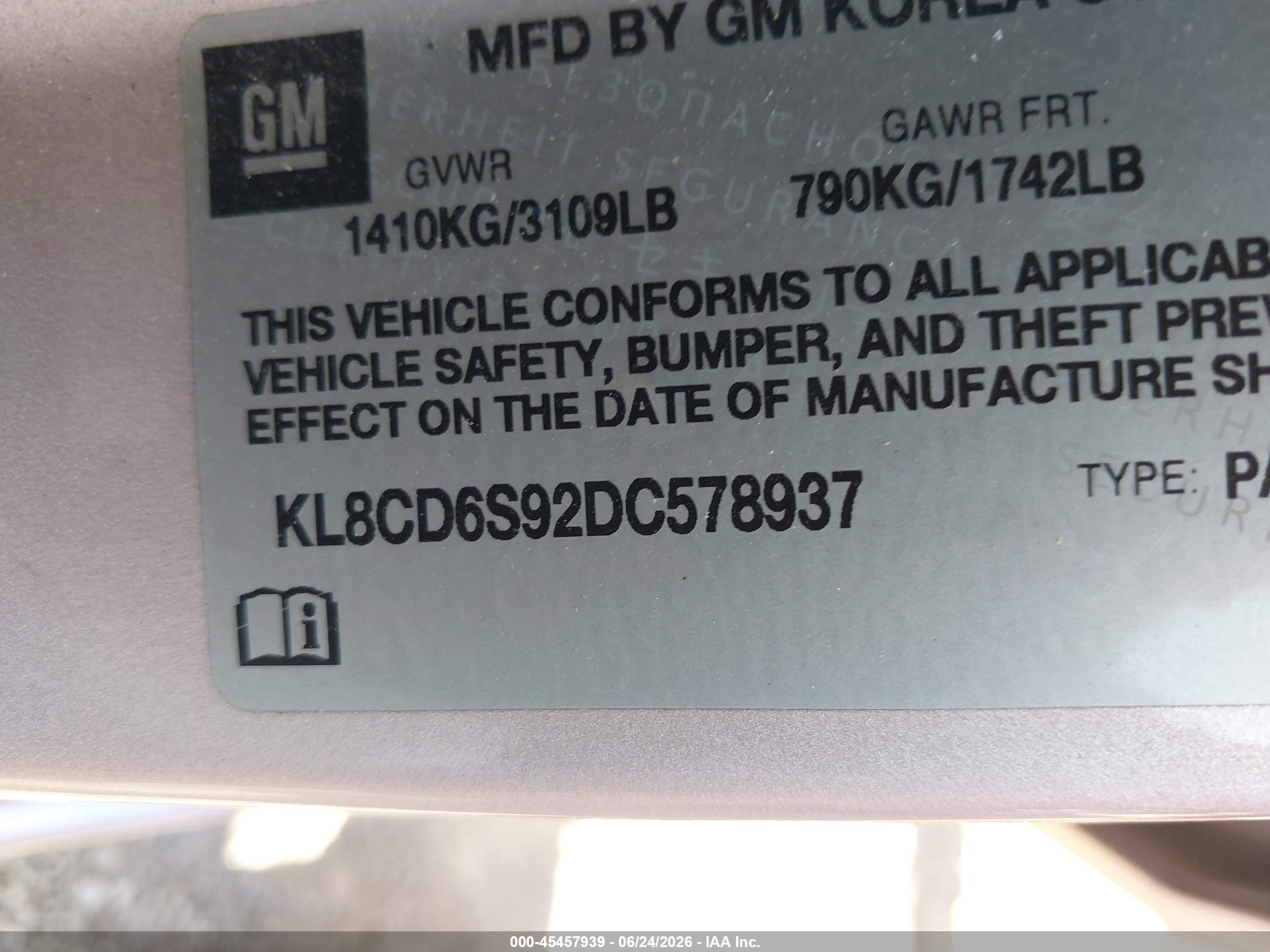 2013 Chevrolet Spark 1lt Auto Pink vin: KL8CD6S92DC578937