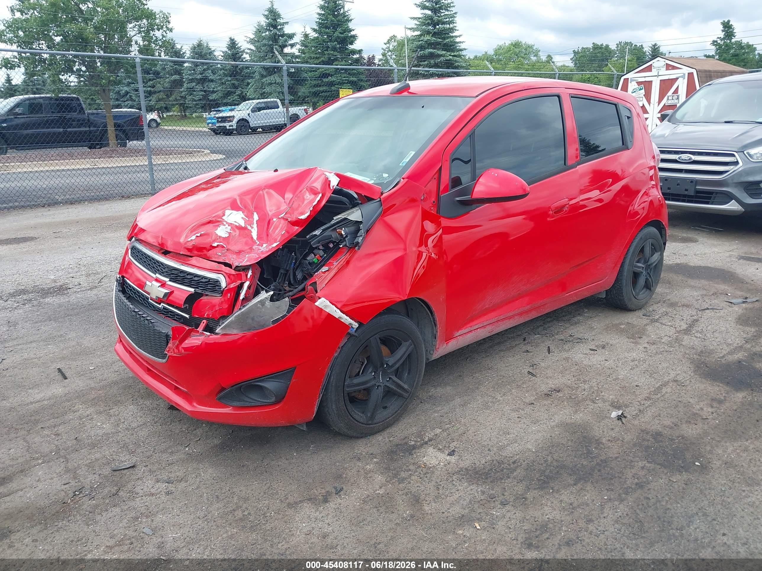 2014 Chevrolet Spark 1lt Auto Red vin: KL8CD6S92EC559905