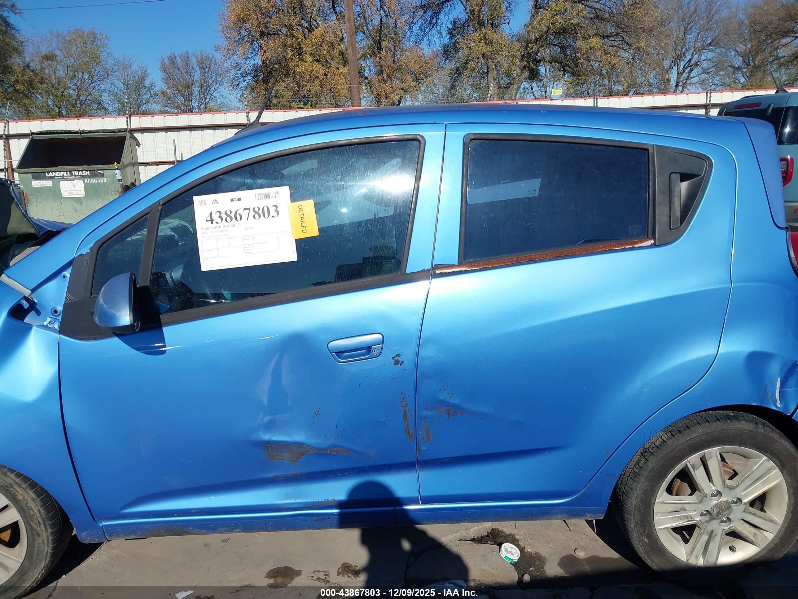 2014 Chevrolet Spark 1lt Auto Blue vin: KL8CD6S93EC527822