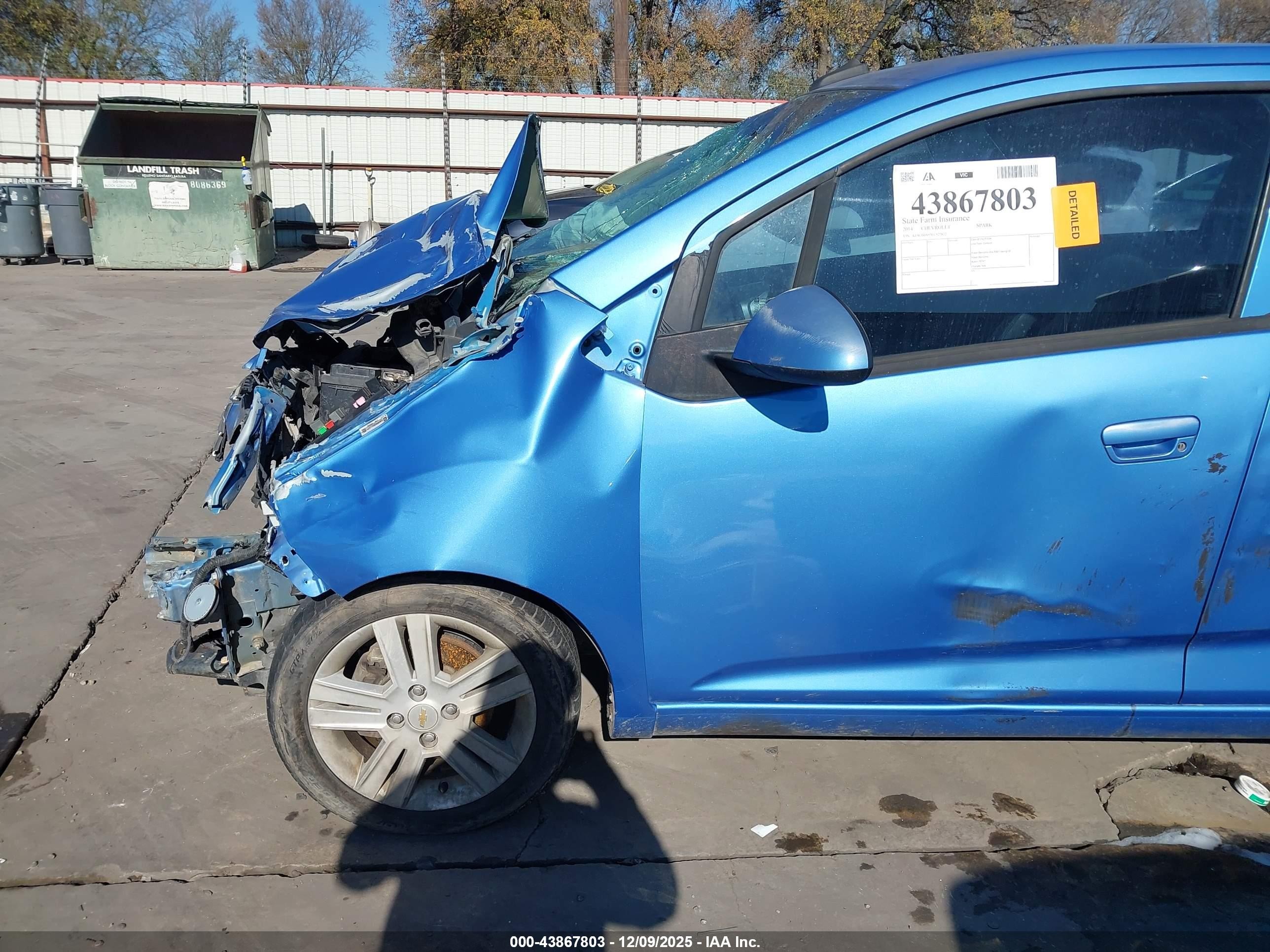 2014 Chevrolet Spark 1lt Auto Blue vin: KL8CD6S93EC527822