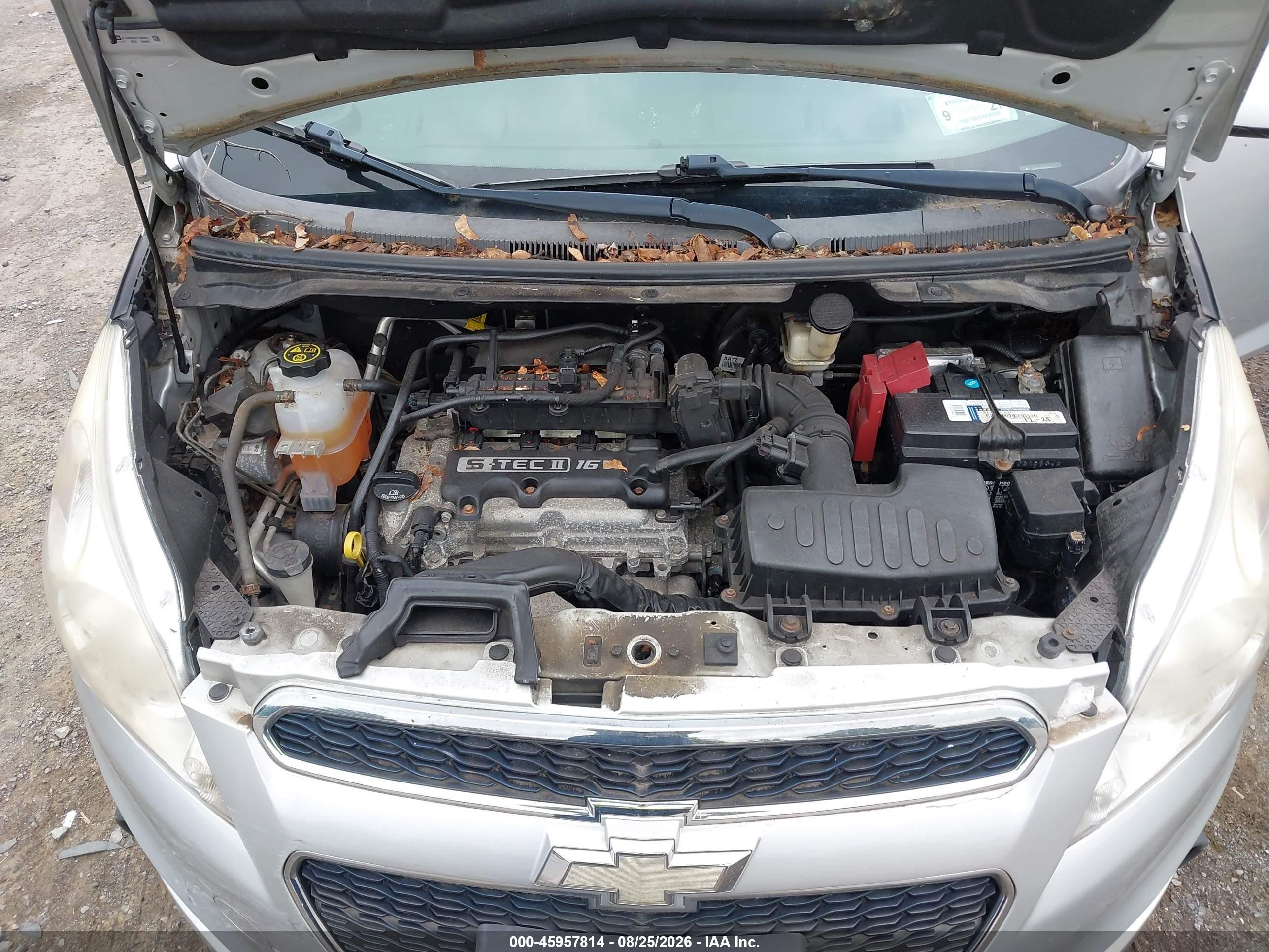 2014 Chevrolet Spark 1lt Auto Silver vin: KL8CD6S93EC563221